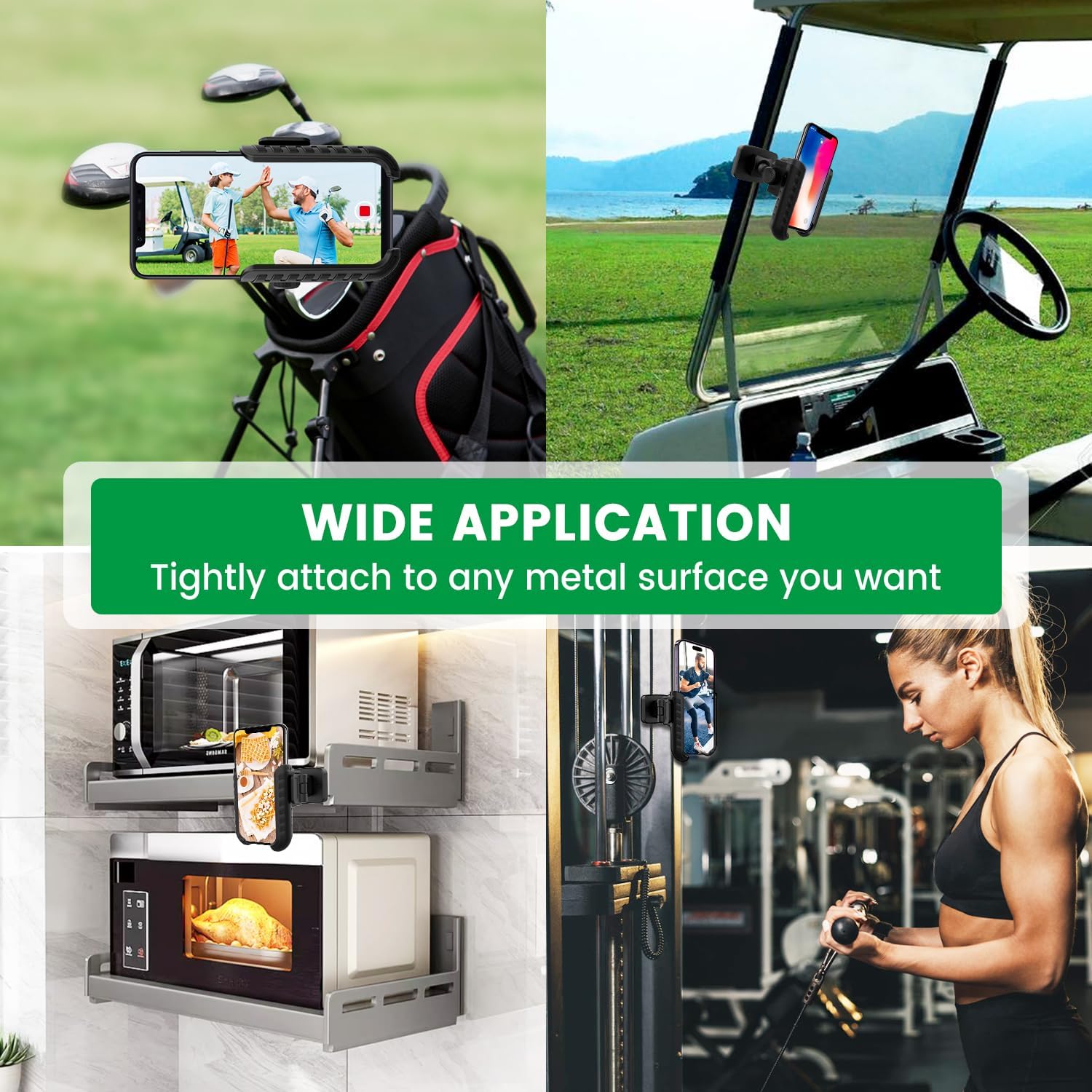 Golf Cart Phone Mount Holder Compatible with iPhone Galaxy Google Pixel Motorola, Golf Magnetic Phone Holder Compatible with Golf Cart EZGO Club Car Yamaha, Ultra Strength Magnets Cell Phone Caddy - Image 4