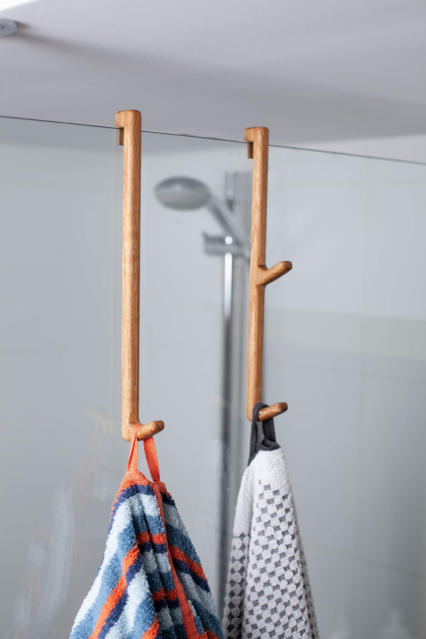 Ganci per towel in legno per porte da doccia, in oak coat hooks moderni, decorazioni per la casa, decorazione della casa, N22 Germany (gancio singolo, 10-12,5 mm)