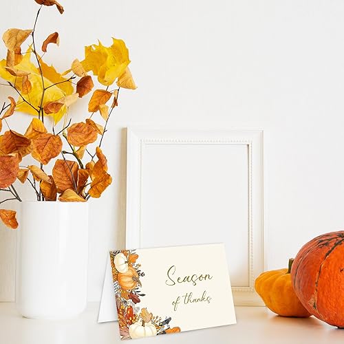Miniatura 5 de Paquete de 36 tarjetas de felicitación de Acción de Gracias, tarjetas de felicitación de otoño a cuadros en blanco y negro con sobre y calcomanía,