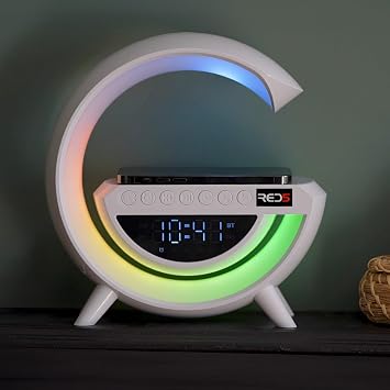 RED5 Light Up Wireless Charging Alarm Clock Bluetooth TWS Speaker Bedside Dock