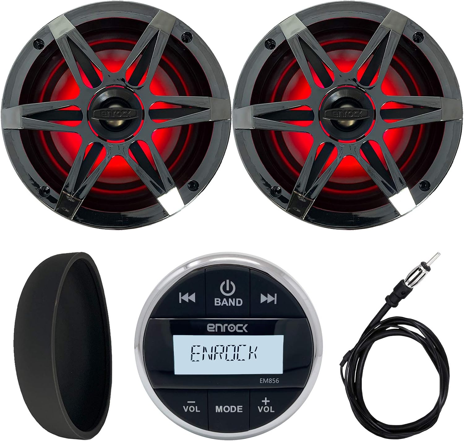 Enrock Marine Combo Reproductor Bluetooth con 2 Bocinas