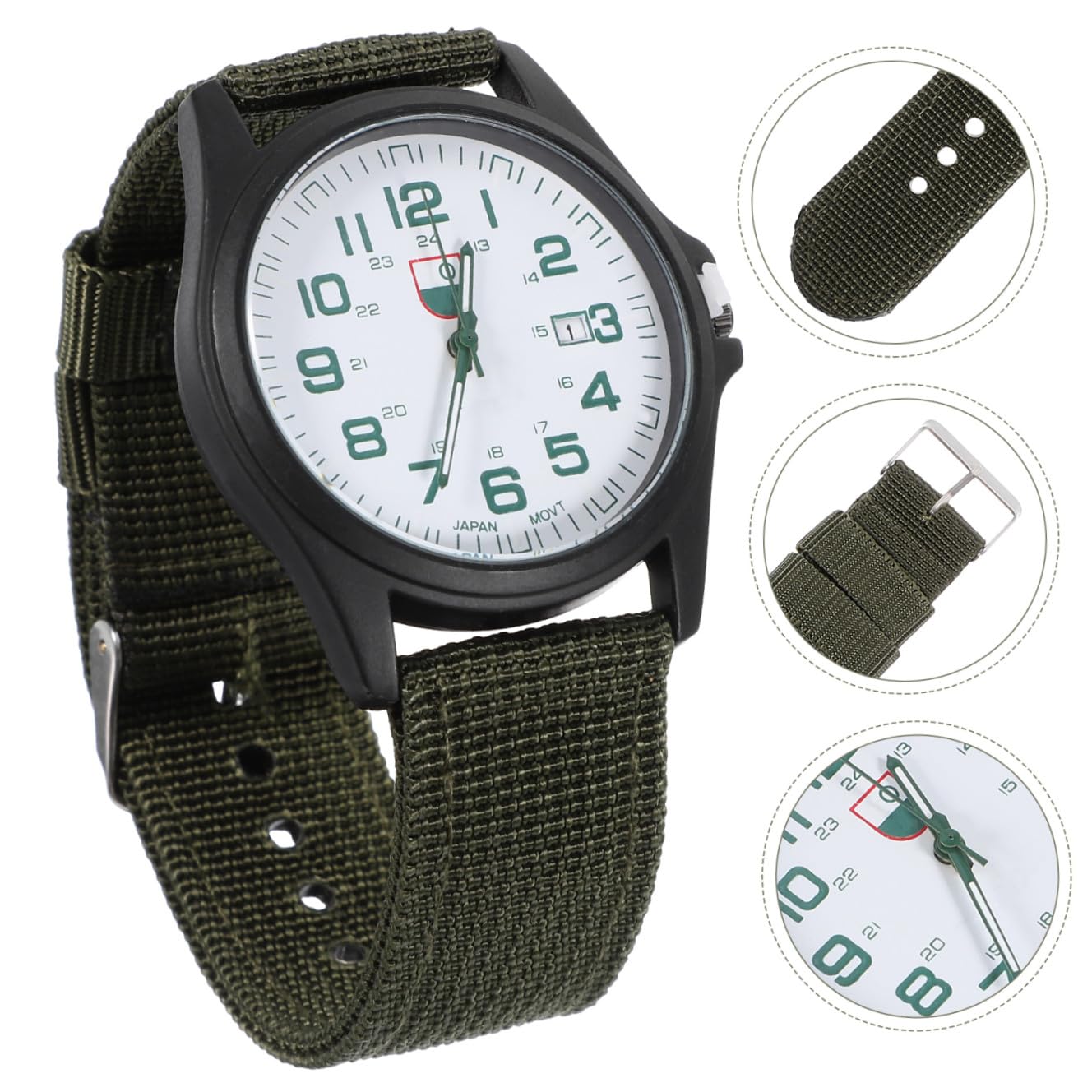 ibasenice Reloj para Hombre - Reloj de Pulsera de Cuarzo para Hombre Reloj de Nylon para Hombre Relojes Deportivos de Campo Calendario Reloj de Pulsera de Cuarzo