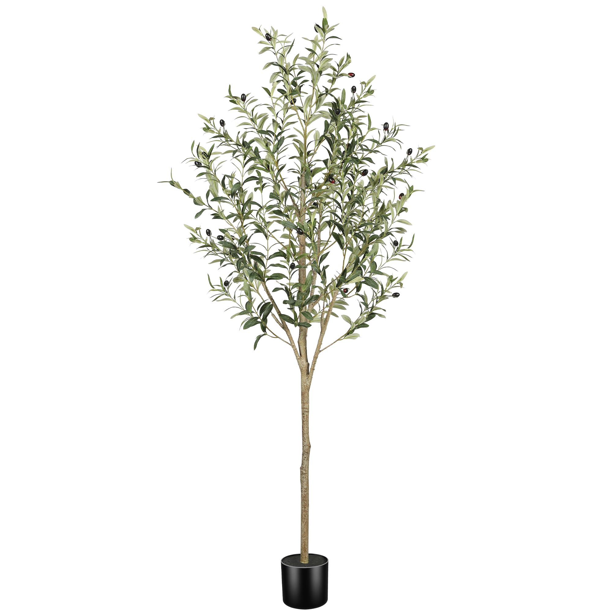 FEELEAD 6ft Artificial Olive Tree,Fake Olive Tree With White Pot
