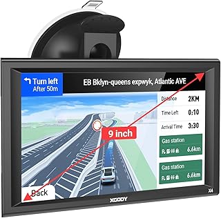 Xgody 9 Inch Bluetooth Sat Nav with 2023 UK Europe Maps (Free Lifetime Updates), Satnav for Car Truck HGV Lorry Motorhome, Support Bluetooth Hands-free Calling, Voice Guidance & Speed Limit Alerts