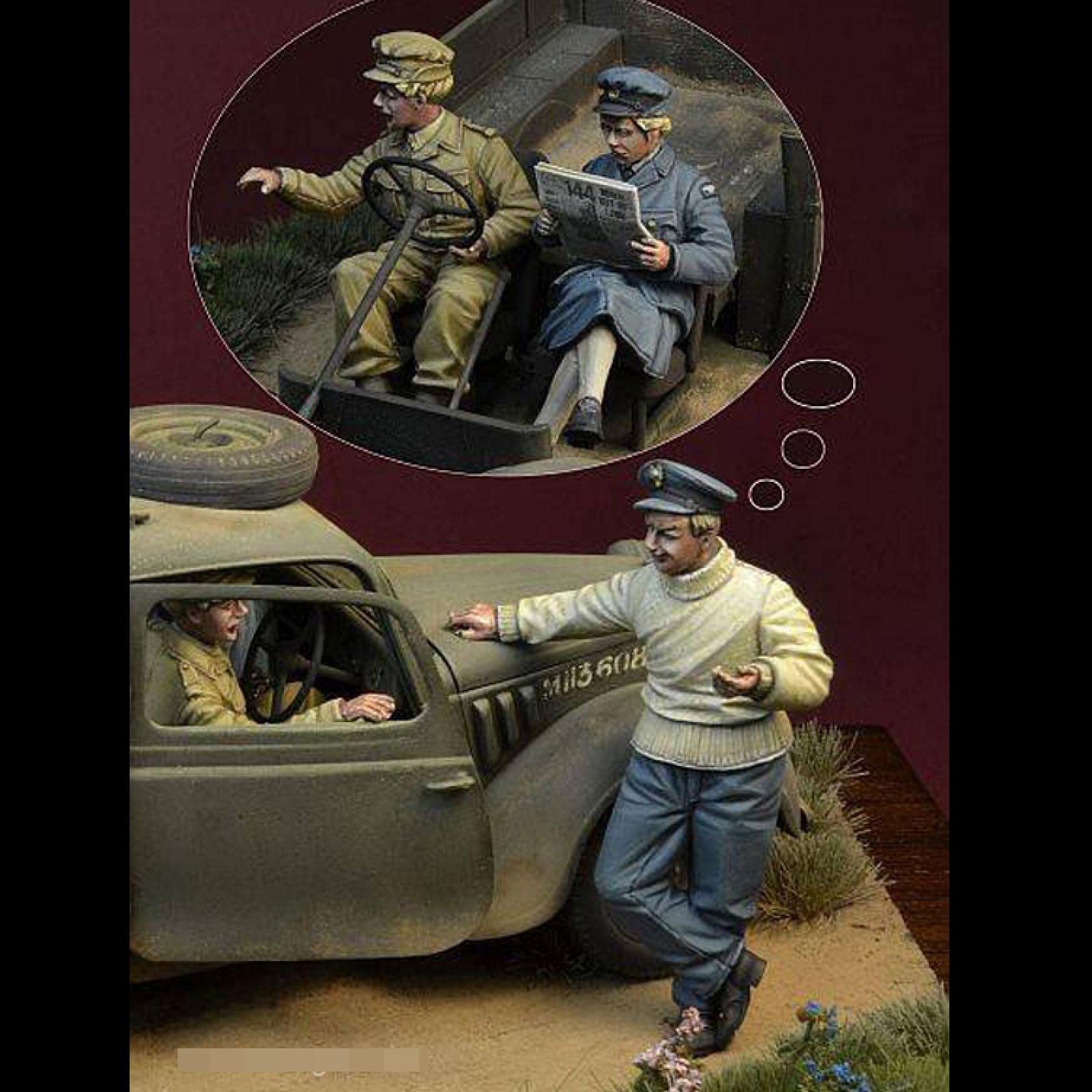 Figurines Résine Modélisme Kit Figurines Résine équipage Char Allemand WWII 1/35 - 2 Personnages Non Assemblés Et Non Peints - Modélisme Militaire Figurines Résine Char