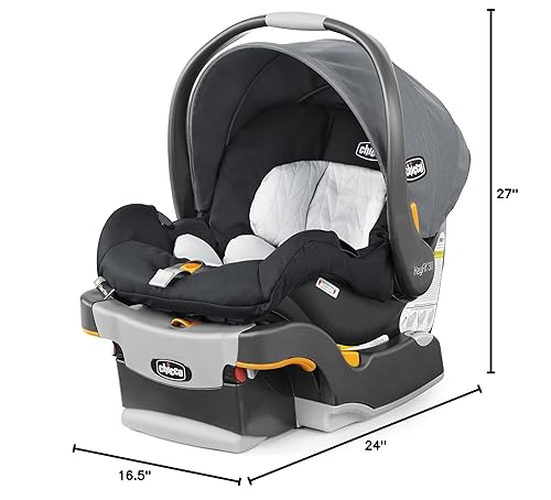 Miniatura 24 de Chicco KeyFit 30 Asiento y base de automóvil para bebés Asiento trasero para bebés de 4 a 30 libras Soporte para cabeza y cuerpo Compatible