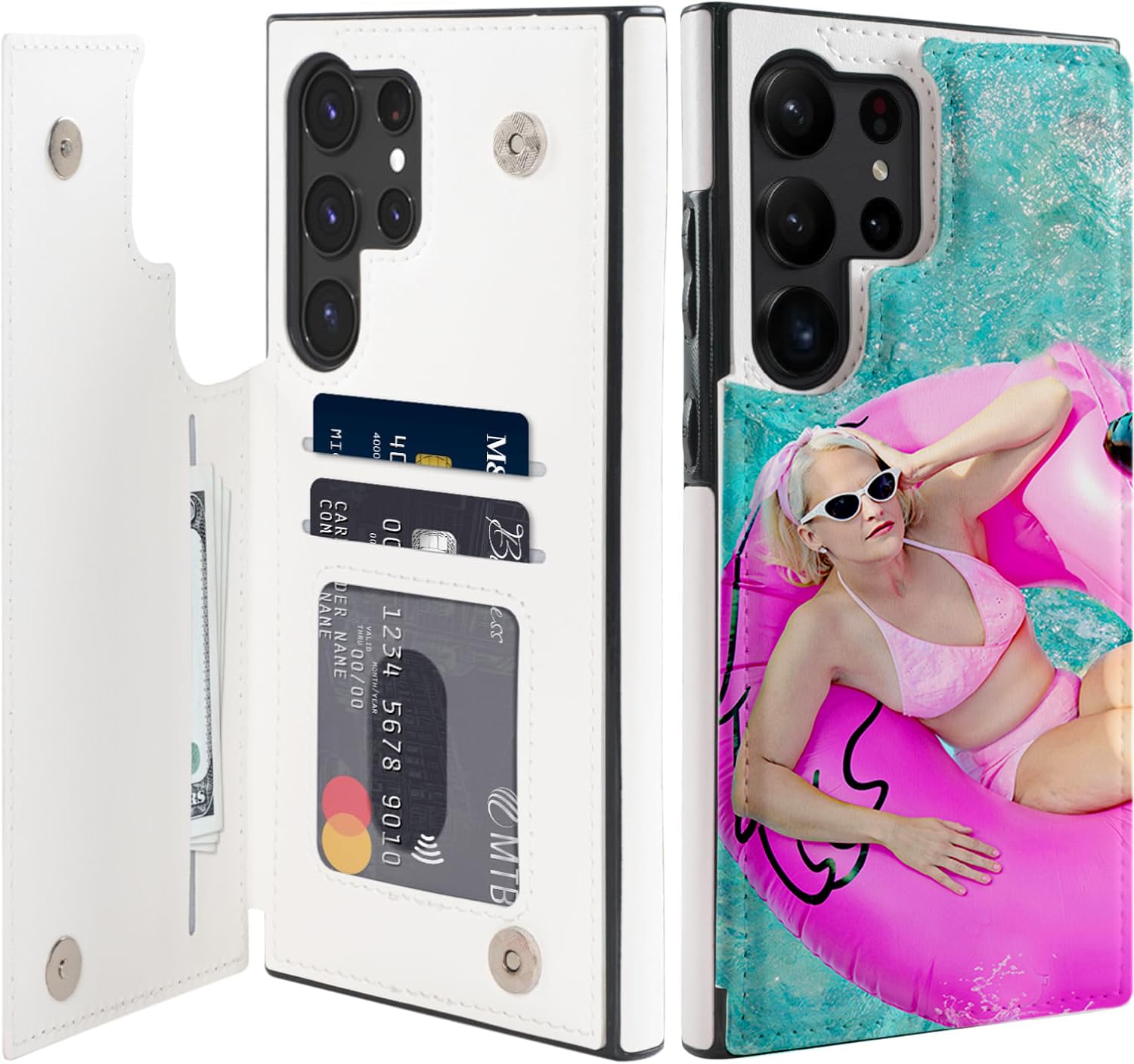 Amazon.com: DAOLEMIJI Customized Phone Case for Samsung Galaxy S26 S25 S24  S23 S22 S21 S20 FE Ultra Plus with Card Holder, Design Your Own, PU Leather  Double Magnetic Clasp White : Cell