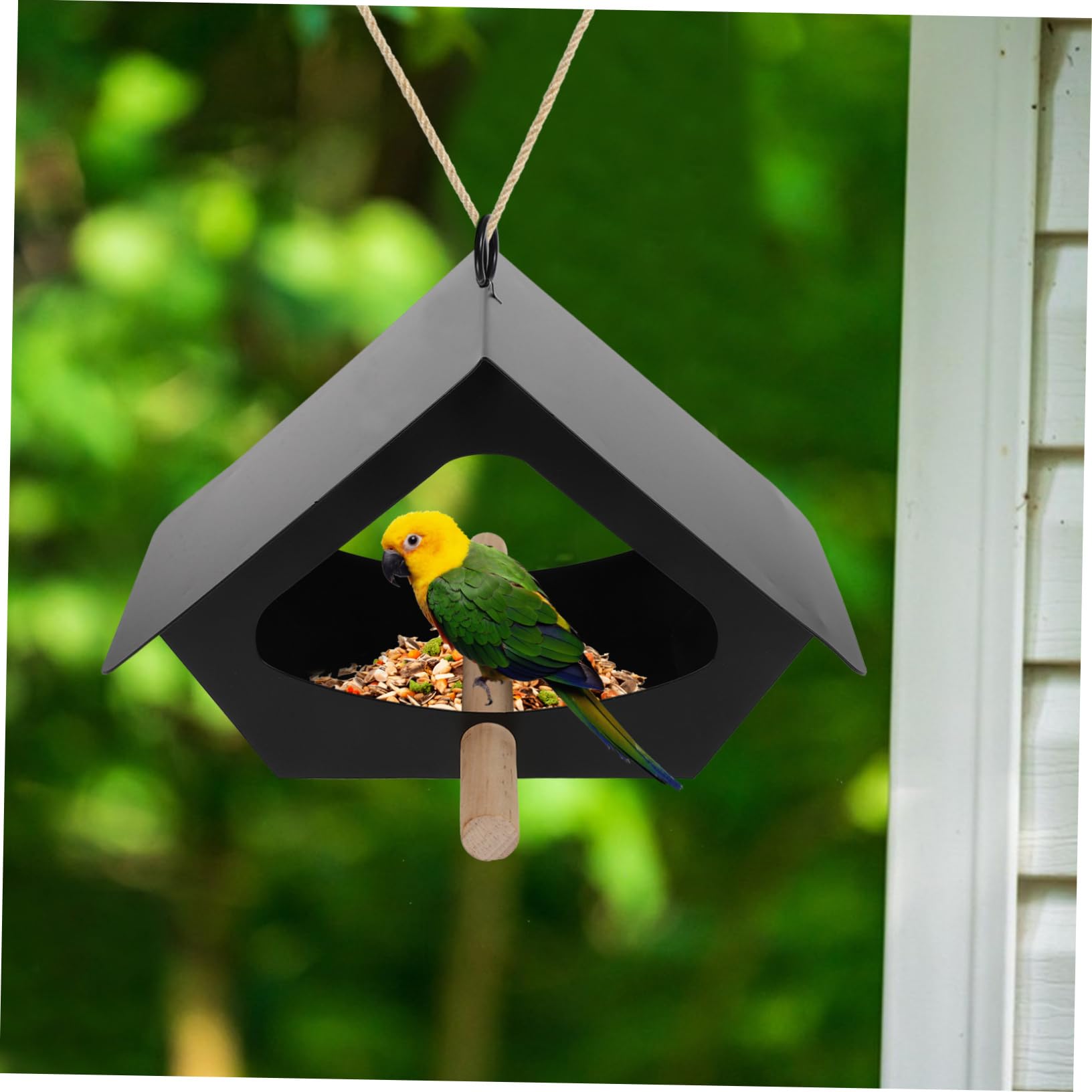 TOYANDONA Mangeoire Suspendue pour Oiseaux Distributeur de Nourriture Extérieur Balançoire pour Perruches Facile à Nettoyer Suspendre