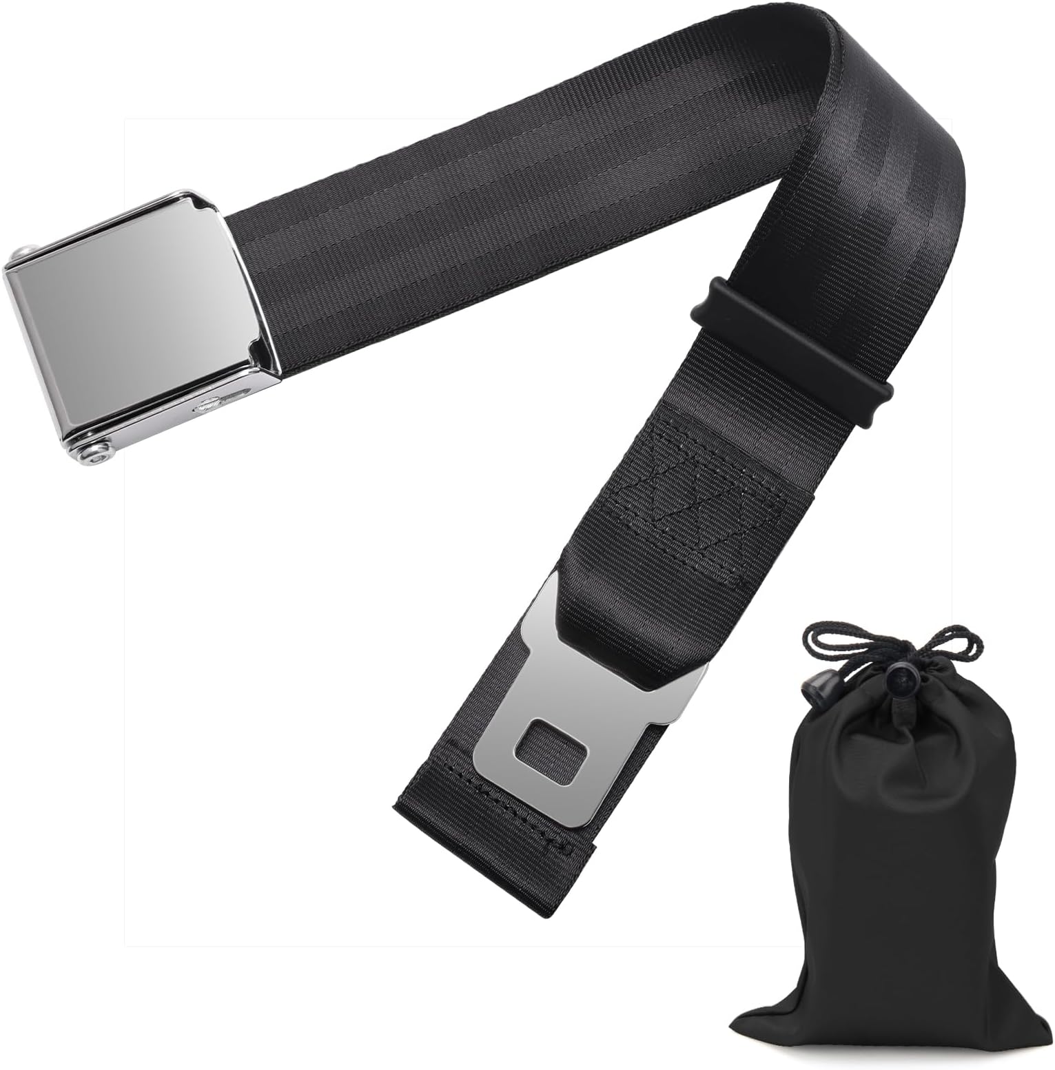 Coolrunner Air Travel Seat Belt Extender Strap for Comfort, Adjustable 7โ32" Seat Belt Extension for Flights Fits Most(not Southwest), Black (Not for Automotive Use)