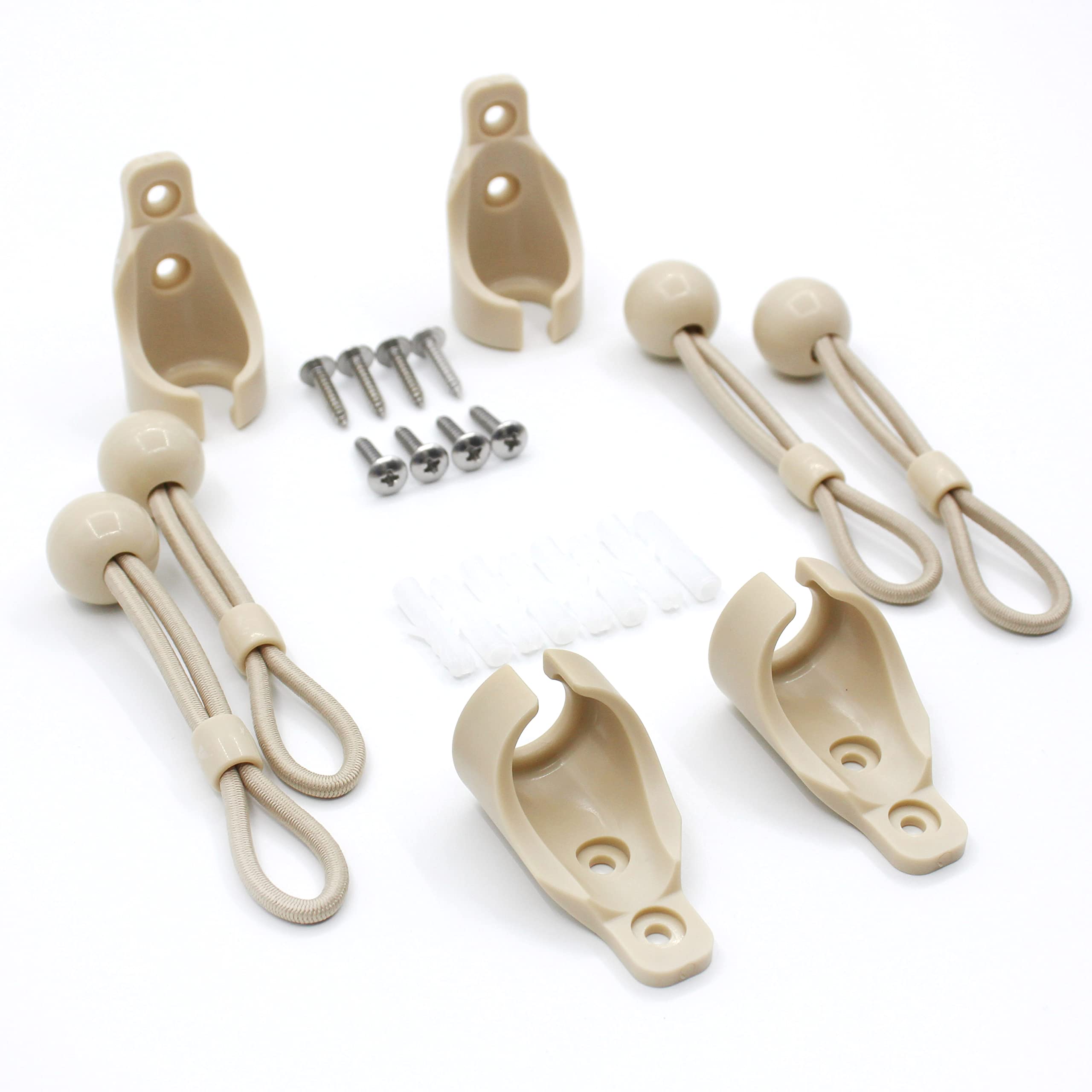 Bungee Kit For Roller Shade Parts Replacement Sun Shades Blackout Roller Up Blinds Tie Down (Beige, Cordless Bracket - View #7