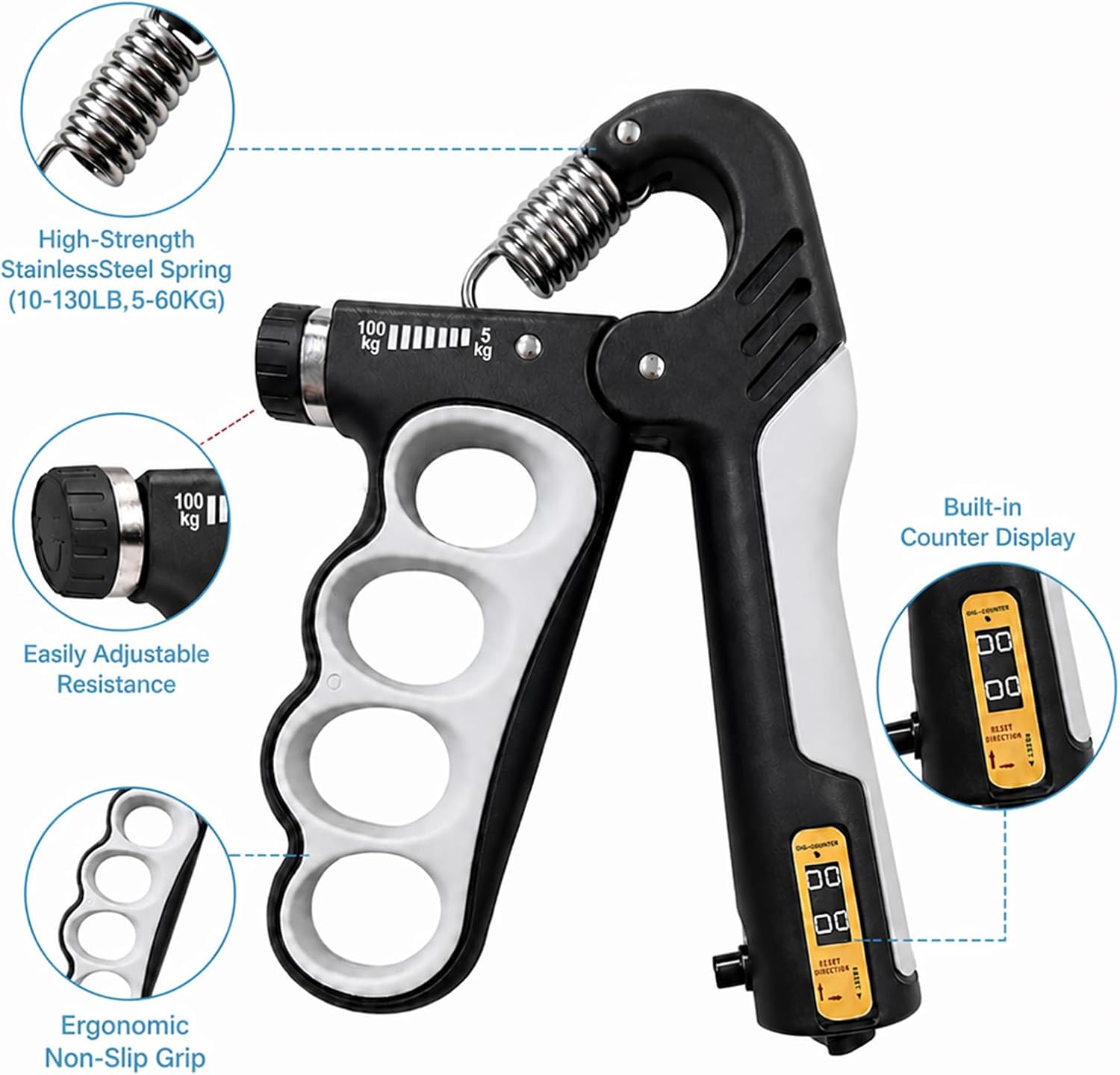 5-100KG Four Finger Separate Forearm Trainer