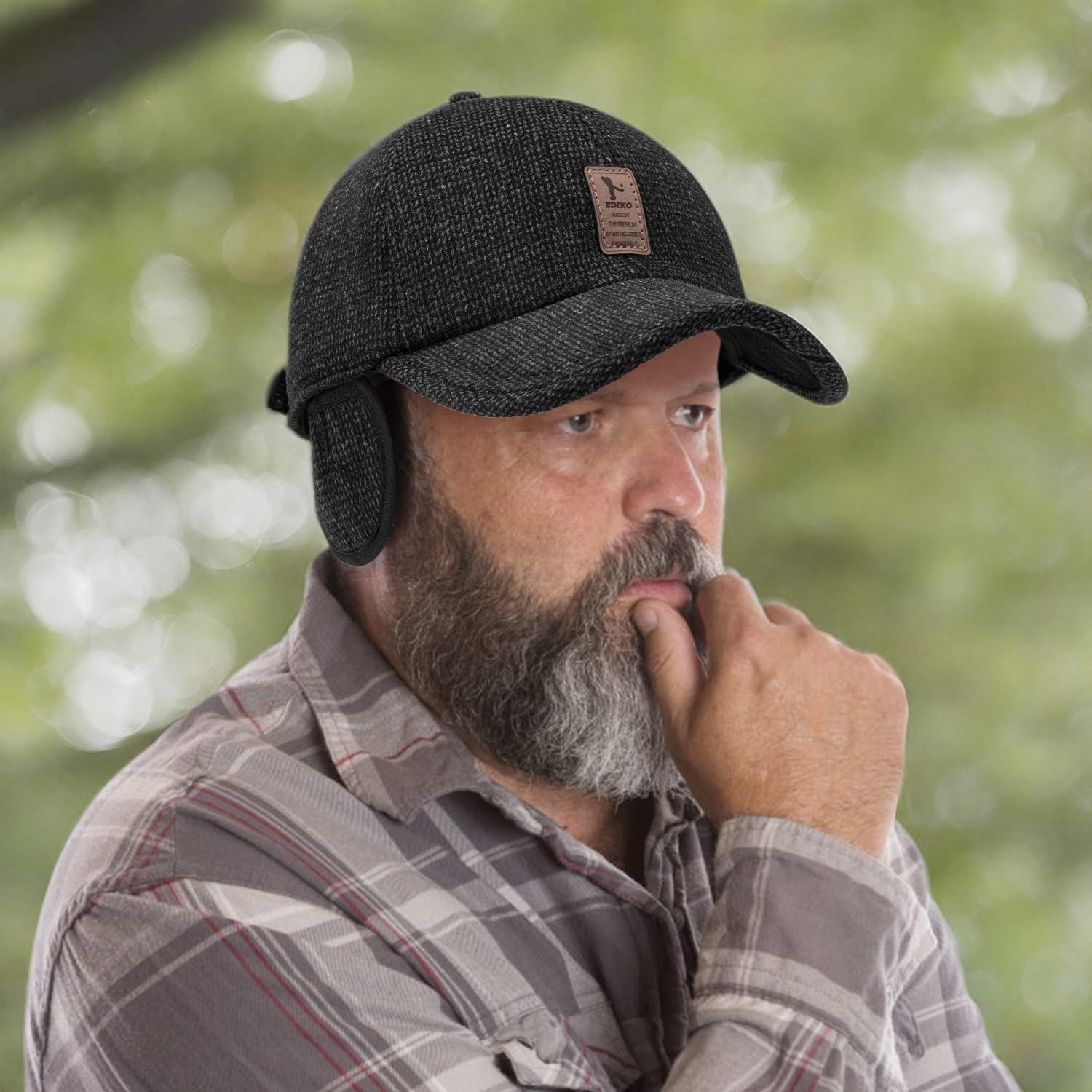 2 Pack Men's Winter Baseball Cap with Ear Flaps, Baseball Winter Hats with Ear Flaps for Men Outdoor Walk Running - Image 7