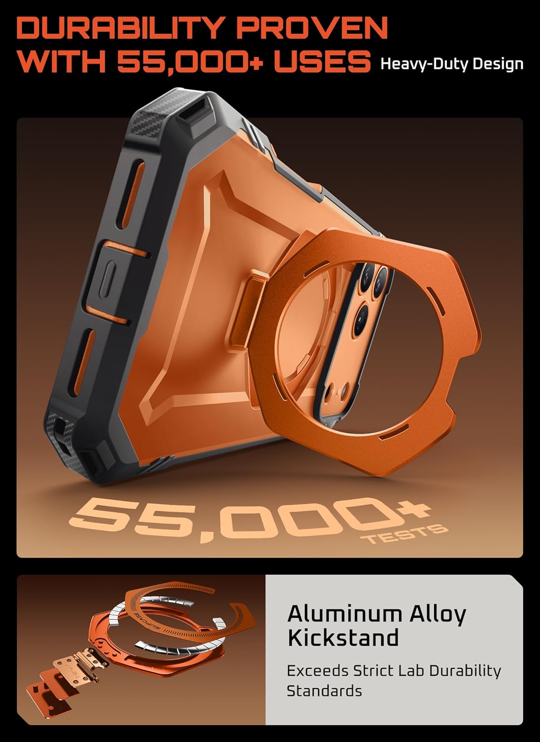 SUPCASE for iPhone 17 Pro Max Case (UBGrip Pro), [Built-in Tempered Glass Screen Protector & Stand] [Camera Control Cover] [Compatible with MagSafe] Full Body Heavy Duty Magnetic Phone Case, Coral - Image 5