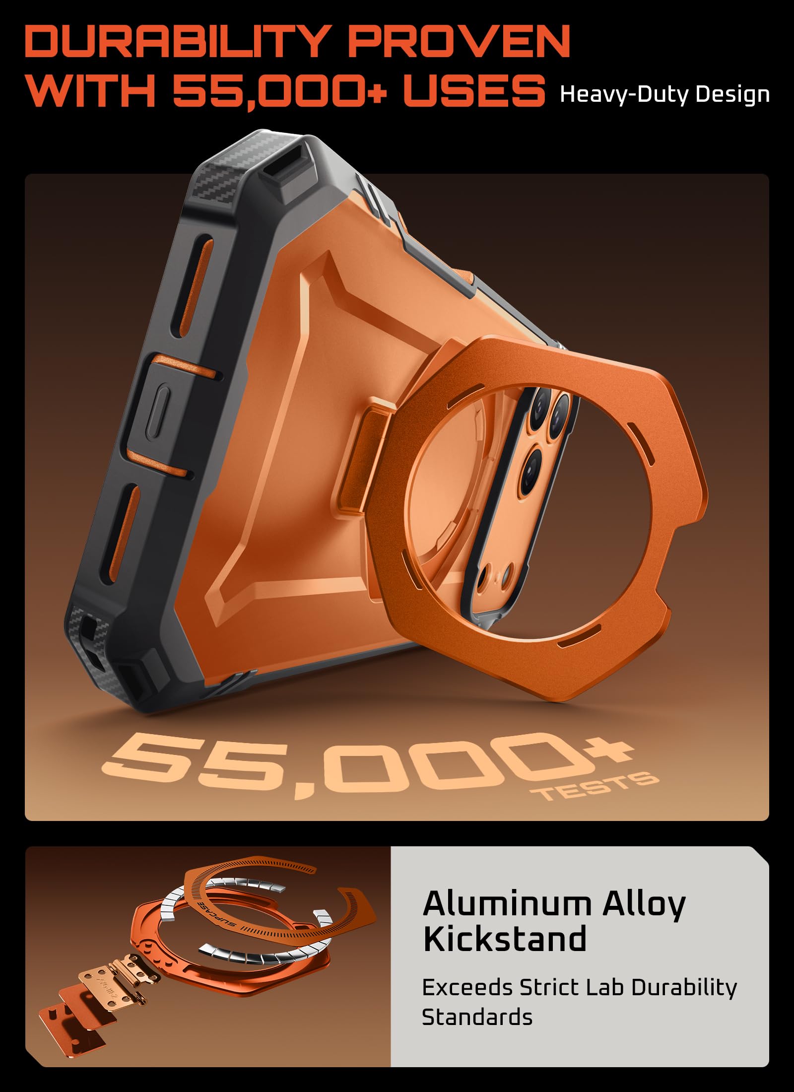 SUPCASE for iPhone 17 Pro Max Case (UBGrip Pro), [Built-in Tempered Glass Screen Protector & Stand] [Camera Control Cover] [Compatible with MagSafe] Full Body Heavy Duty Magnetic Phone Case, Coral