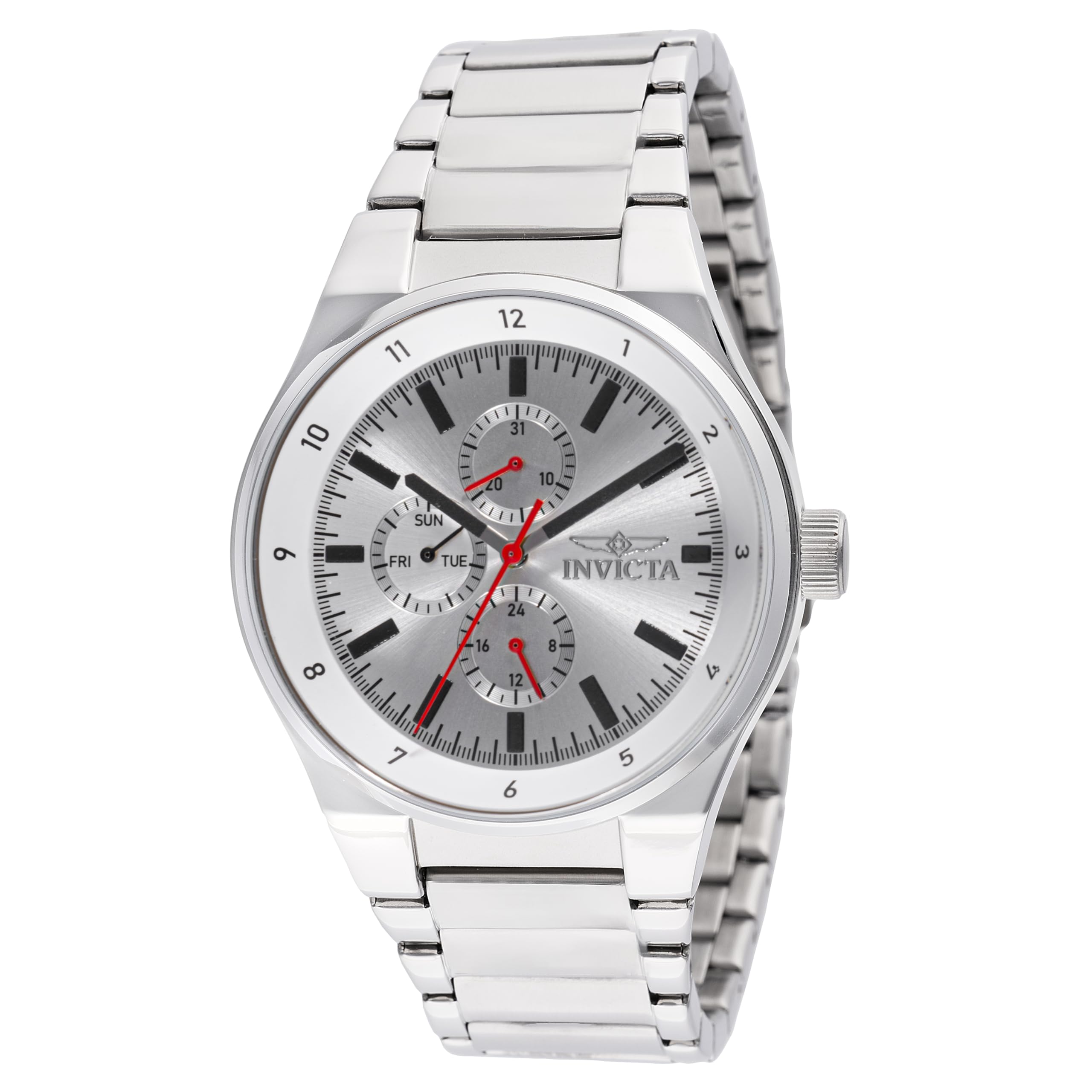 Invicta Racing 47546 Men's Watch - Waterproof - Analogue - Quartz Movement - Stainless Steel with Silver dial - 44mm
