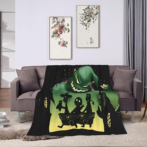 Miniatura 8 de Oogie - Manta de película de Navidad con motivo de boogie, suave y decoración para decoración de fiesta suave, acogedora, ligera, cálida, para cama,