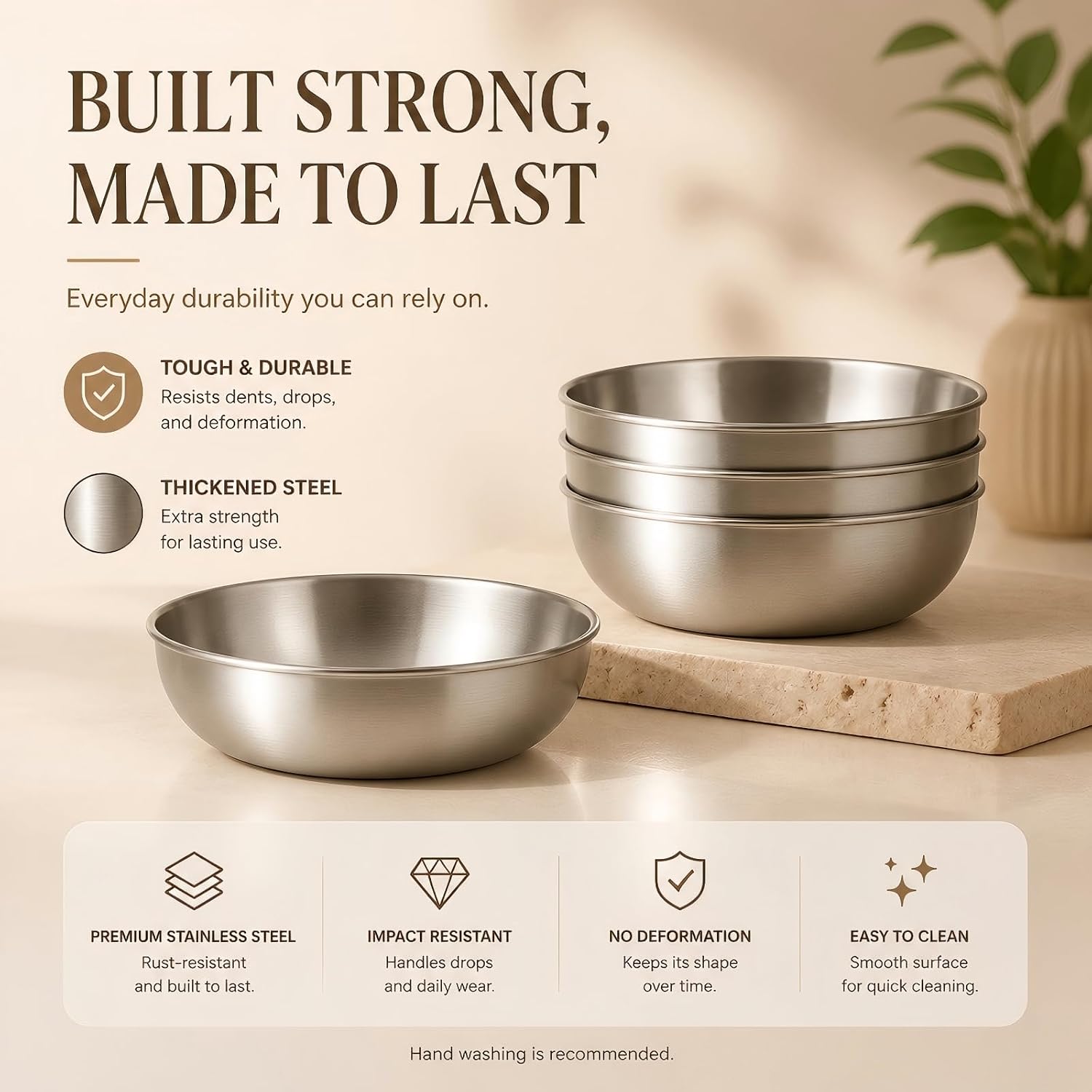 Qinghe 10-Pack Stainless Steel Dipping Bowl, Snack Bowl, Condiment Ramekin