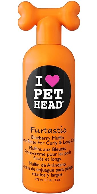 Pet Head Cotton Ph10202 Furtastic Blueberry Muffin Creme Rinse for Curly and Long Coat for Dog's, 16 Oz (Multicolor)
