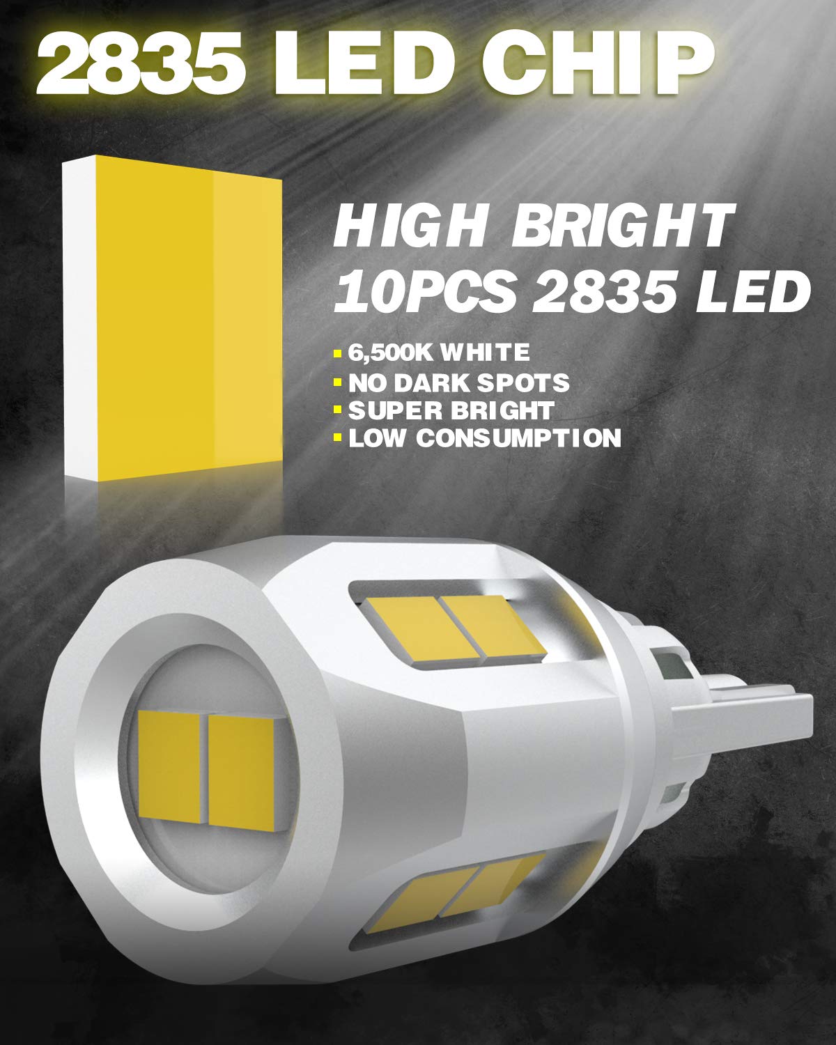 OUSHI Żarówka LED W16W, T15 921 912 902 904 906 LED światło cofania światło cofania 2835 Chipset 12 V 6500K ksenonowe białe (zestaw 2 szt.)