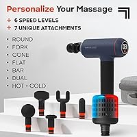 Vista 3 de Sharper Image Powerboost Max - Pistola de masaje de tejido profundo con accesorio de doble temperatura caliente y fría