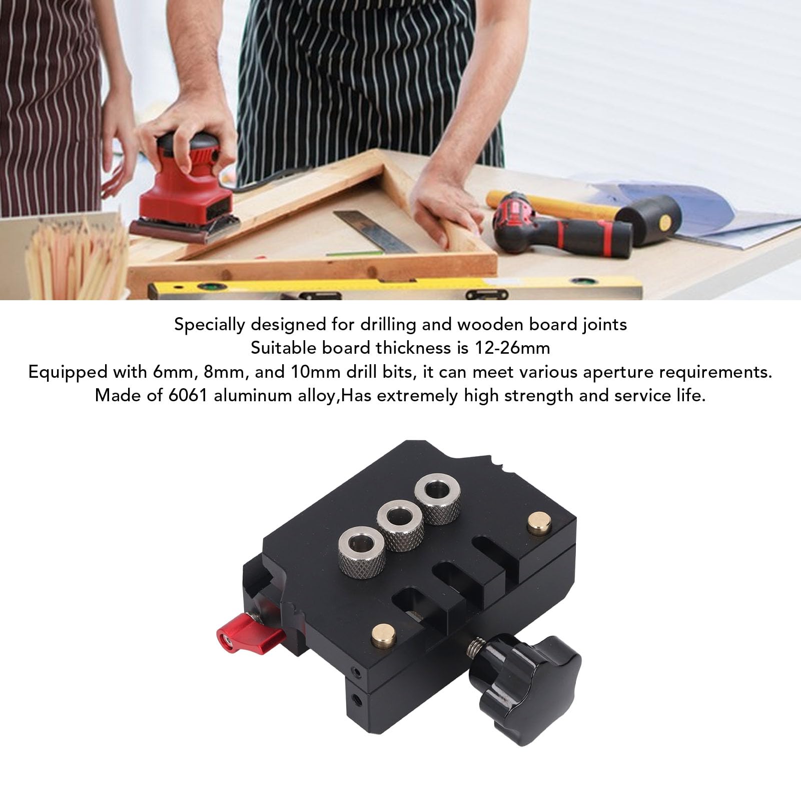 Kit di Maschere di Centratura Autocentranti Strumento di Precisione per Assemblaggio Accurato di Pannelli in Legno Punte da Trapano in Lega di Alluminio da 6 Mm 8 Mm 10