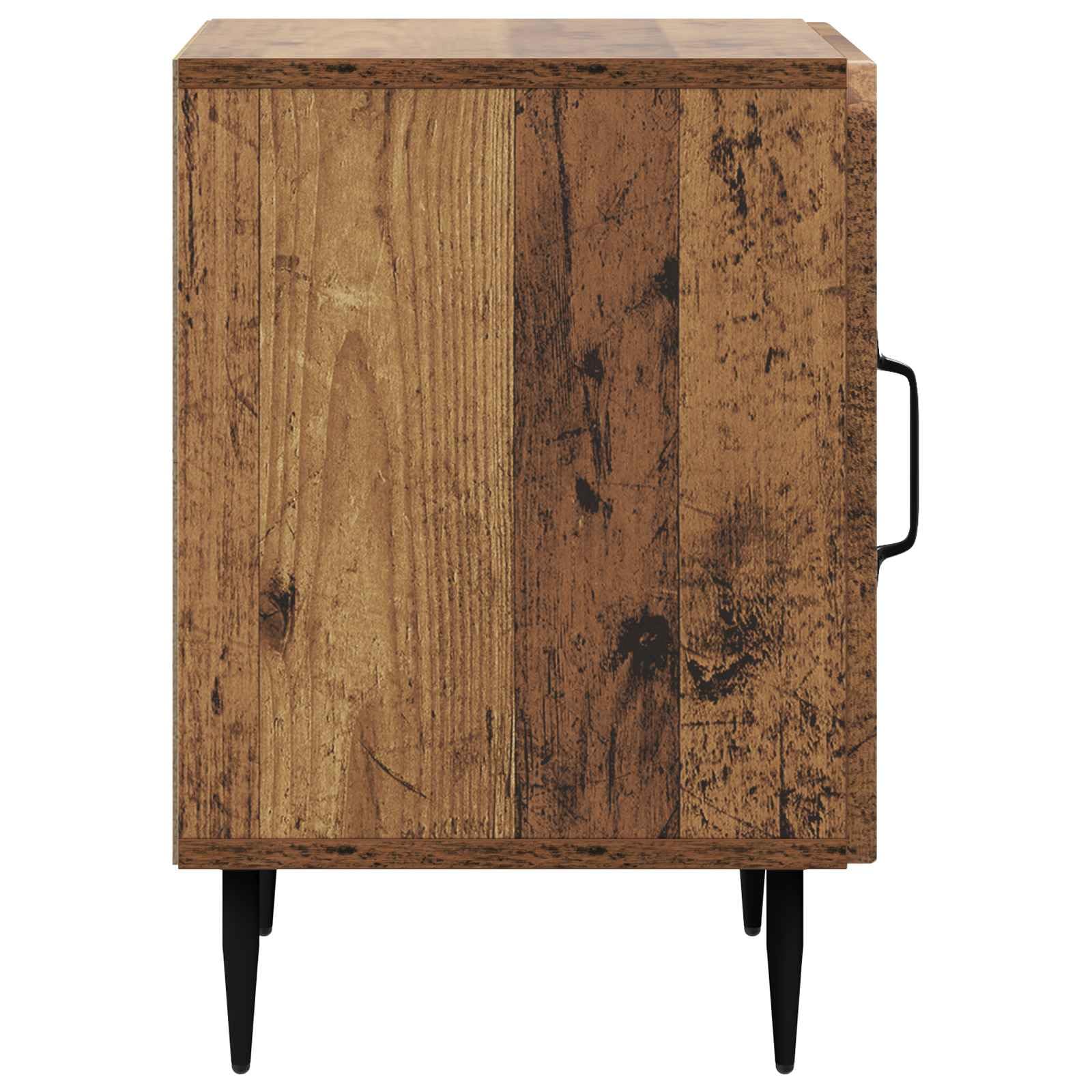 Comodino effetto legno anticato, 43 x 34,5 x 50 cm, in legno