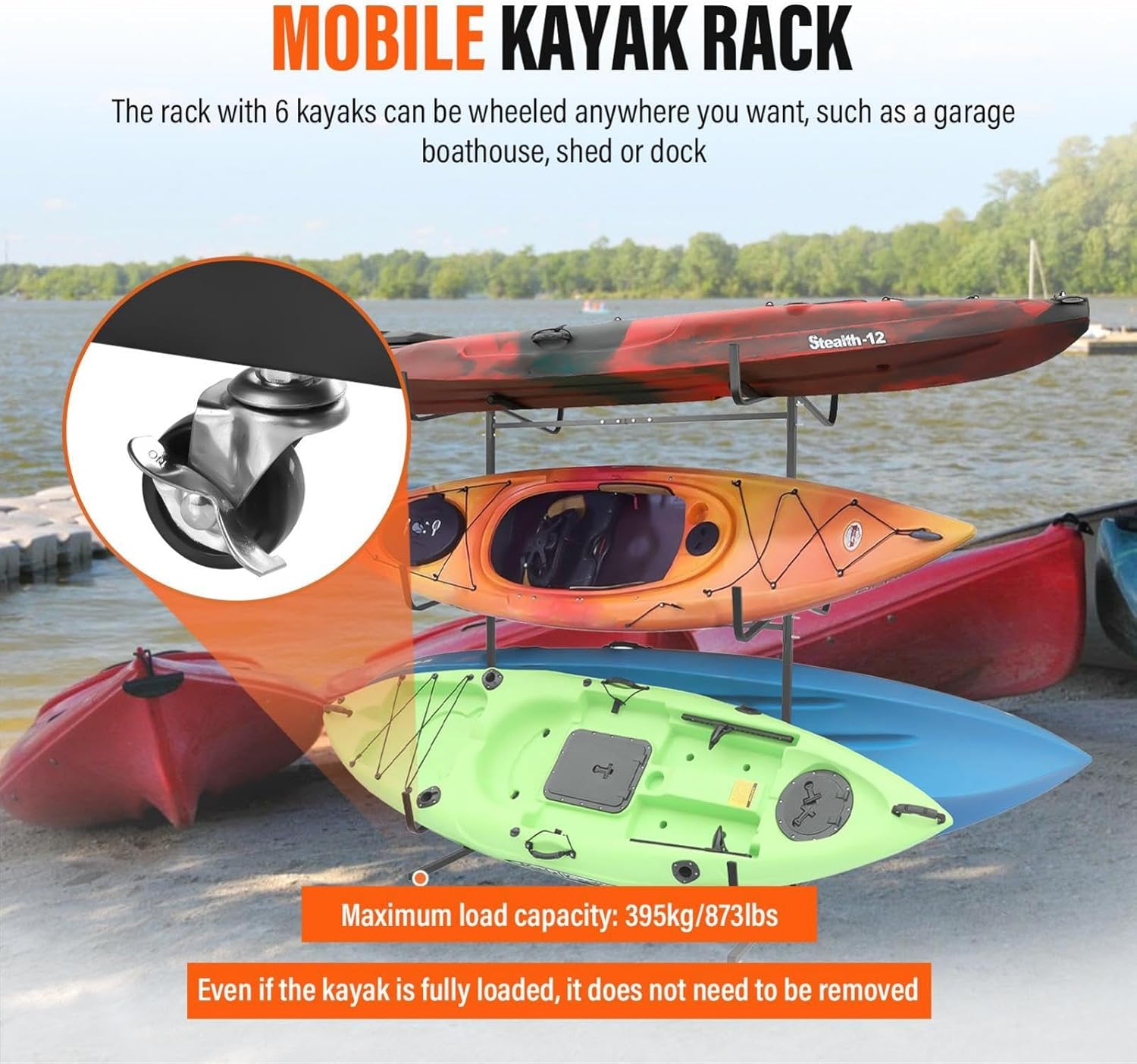 Paddle Board Rack | Standing Kayak Paddle Holder - Adjustable Width Indoor Outdoor Canoe Hanger Rack for Dock, Garage, Shed Storage
