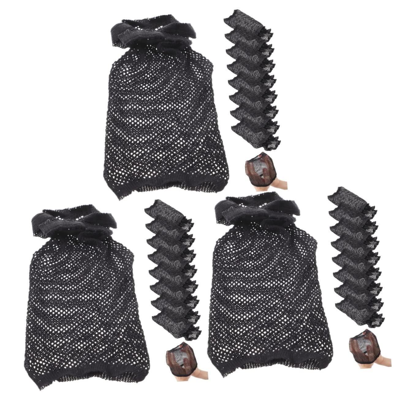 FRCOLOR 30pcs Mesh Wig Cap for Women Bun Hair Net Soft Breathable Bulk Pack Wig Net Cap