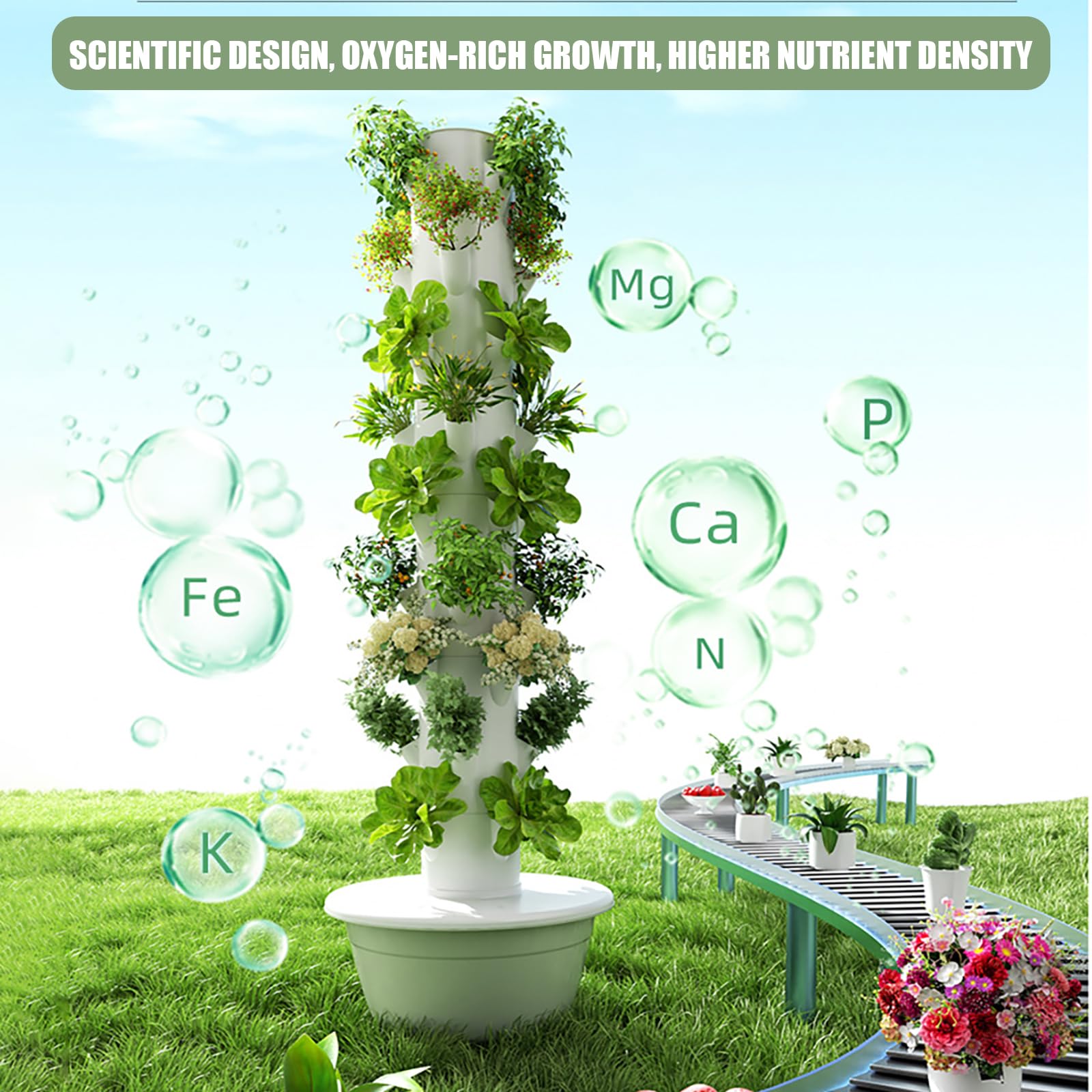 Système de Culture hydroponique Verticale Multicouche, système de Jardinage d'intérieur, minuterie, Circulation Automatique de l'eau, pour Herbes, Fruits et légumes 9th Floor