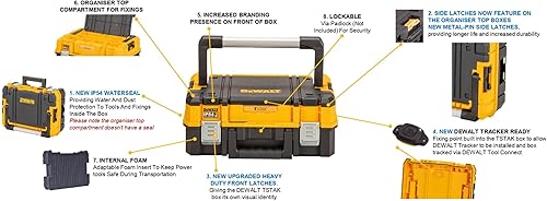 Miniatura 5 de DEWALT TSTAK 2.0 Caja poco profunda con organizador y asa larga