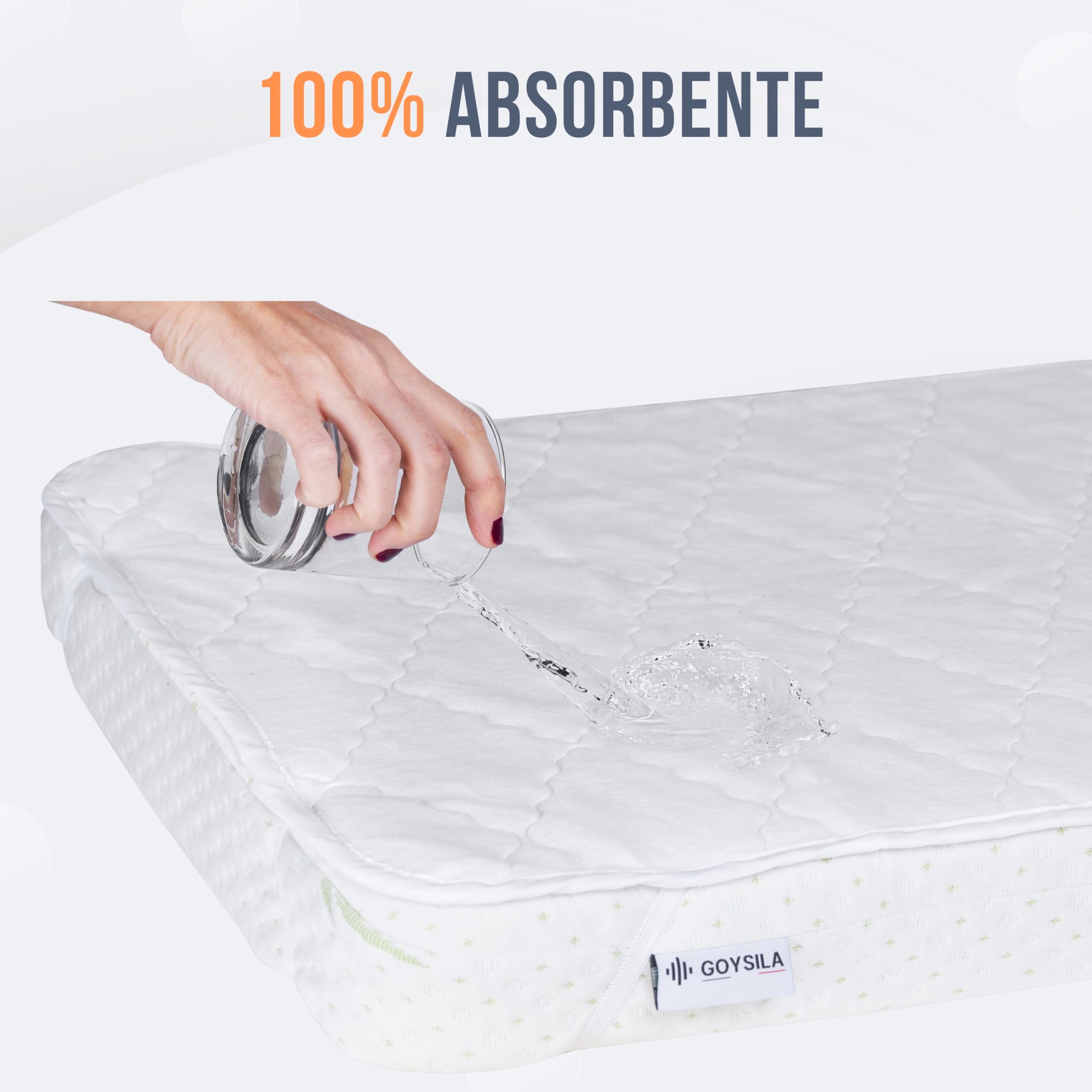 GOYSILA Protector Colchon Minicuna 50x80 Compatible con Chicco Next 2 Me Kinderkraft Uno Cubrecolchon Cuna Bebe Capazo Funda Protectora Absorbente Impermeable Transpirable Silenciosa Suave Lavable