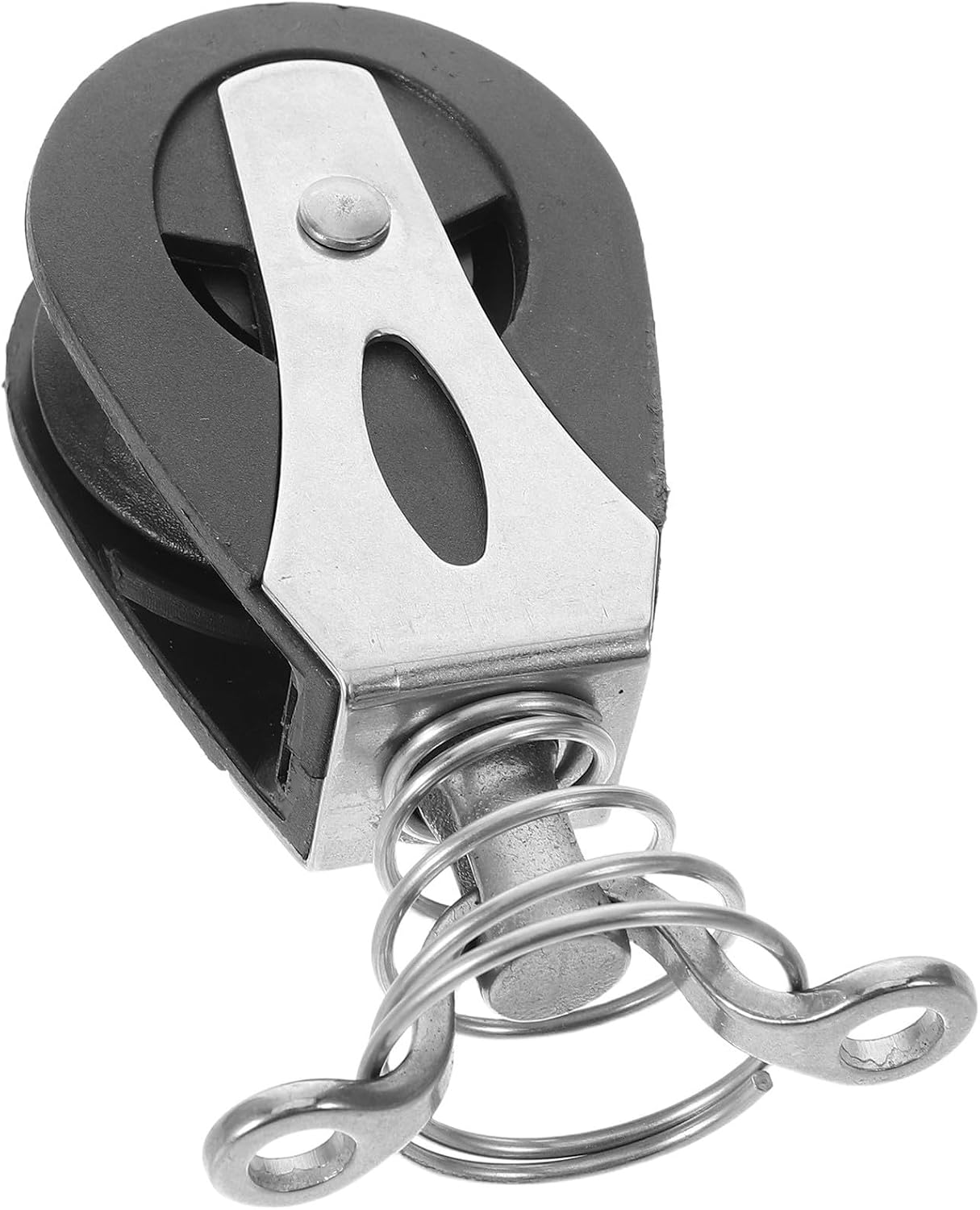 TEHAUX Stainless Steel and Nylon Single Pulley Block for Rope and Anchor Line, Lightweight Marine Sailing Hardware with Reduced Wear and Effortless Installation, for Yacht and Boat Use