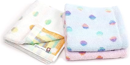 Amazon 今治タオル 全色セット コットンキャンディードット ウォッシュタオル ブルー ピンク アイボリー ハンドタオル 今治 日本製 いまばり ハートウエル Hartwell 青 黄色 イエロー タオル 汗拭き 男 女 こども キッズ 幼稚園 保育園 小学校 かわいい 可愛い