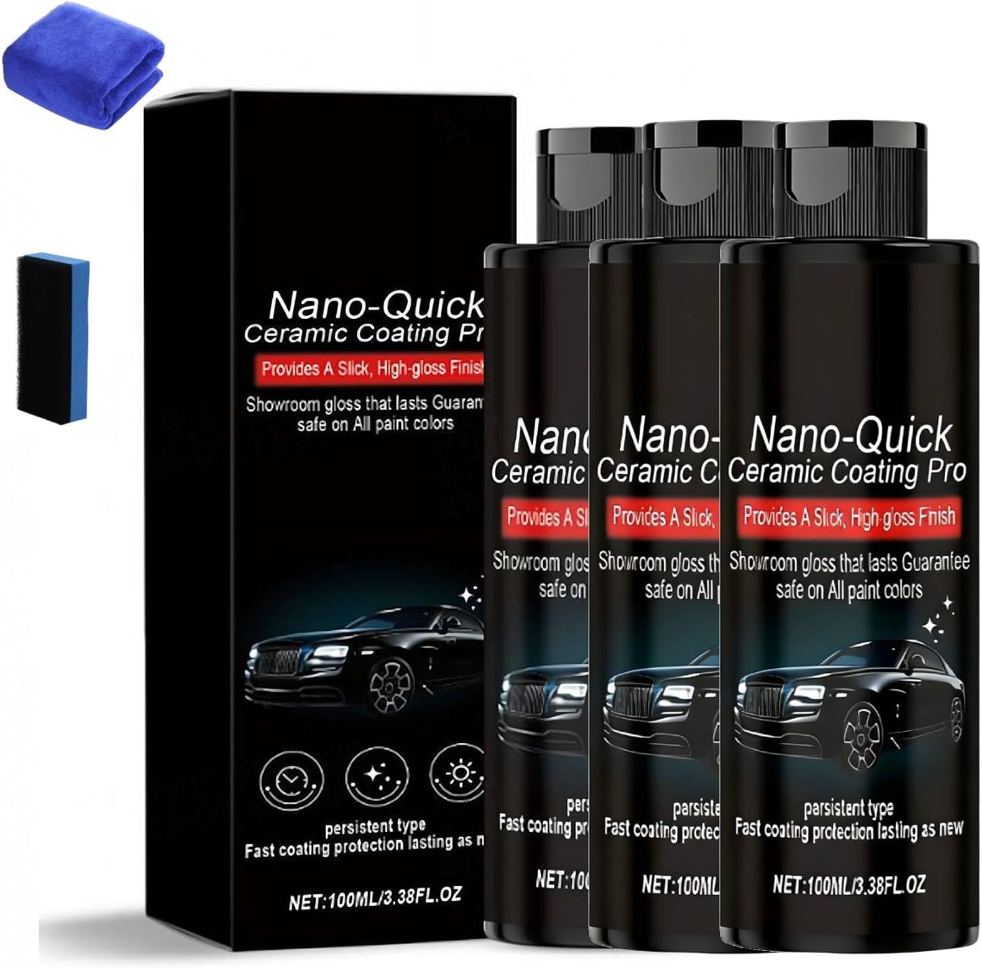Nano-Quick Ceramic Coating Pro for Automobiles,300ml Nano Quick Coat Restore,Car Nano Quick Restore-Coating,Featuring Advanced Ceramic Technology for Dust-Proof Glass Effect and Lasting Luster