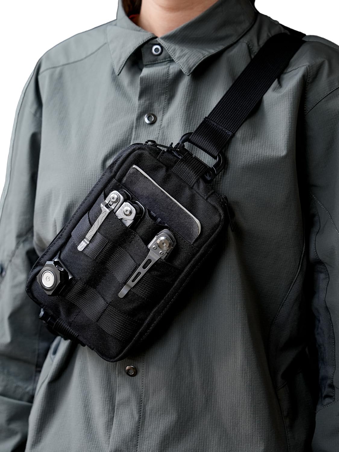 VIPERADE CHS2 Small EDC Sling Bag, Tactical Fanny Pack for Men, Molle Pouch Crossbody Backpack with Adjustable Shoulder Strap, Utility Chest Pouch Bag for Hiking/Traveling/Bush-Craft - Image 7