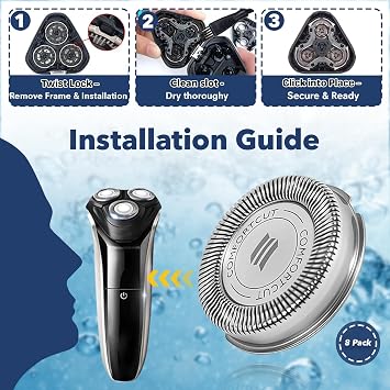 8 PCS SH30/52 Shaving Heads, Compatible with Philips Norelco Shaver Series 1000,2000,3000, S1560 with Durable Sharp Blade, Razor Shaving Heads Blades, for Daily Home and Travel Use