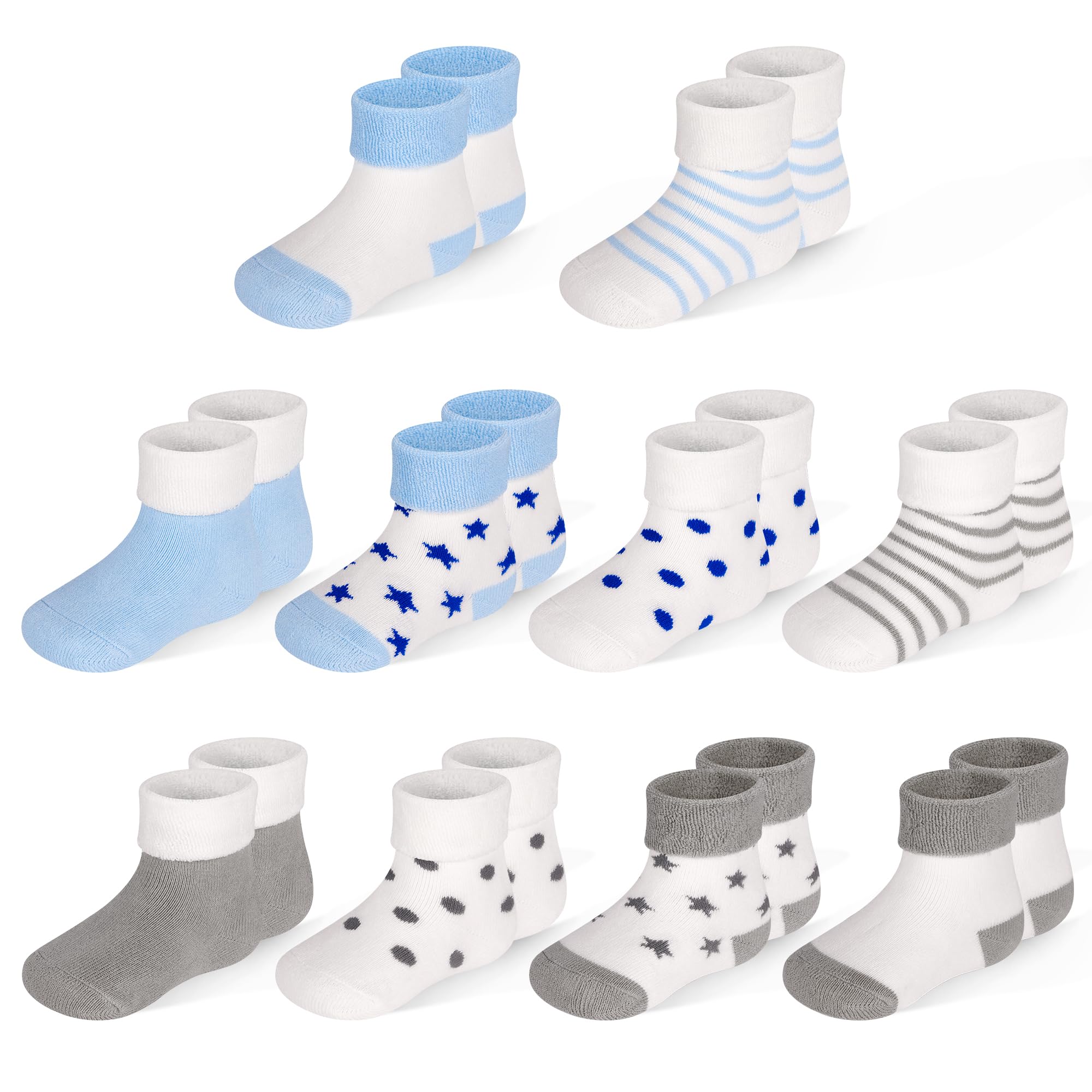 SPTRAMLE Babysocken 10 Paar Baumwolle Terry Warme Neugeborene Socken Dicke Winter Kleinkind Socken Baby Mädchen Jungen 0-6 Monate bis 1-3 Jahre