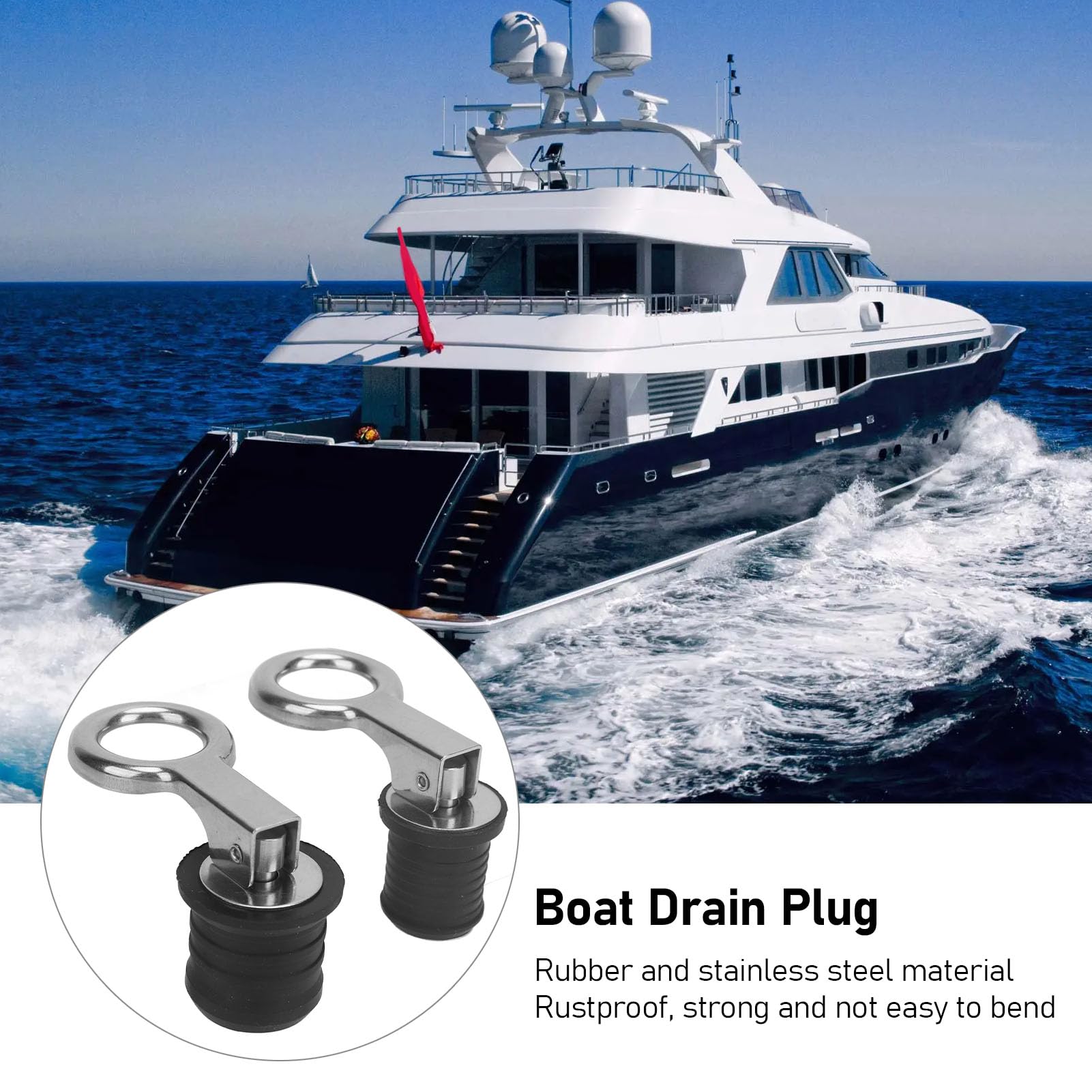 Ensemble De Bouchons De Vidange De Bateau, Bouchon De Vidange De Tableau Arrière De Bateau, Résistant à L'eau De Mer Pour Bateaux
