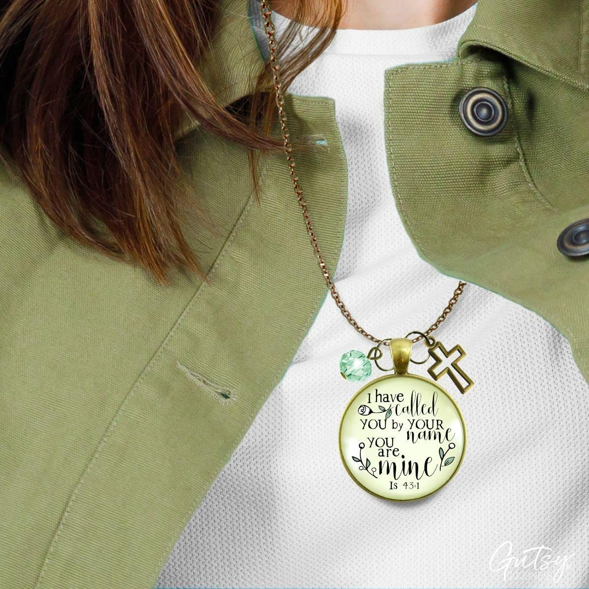 Gutsy Goodness Faith He Cares Necklaces Handmade Encouragement Christian Women's Message Jewelry Pendants