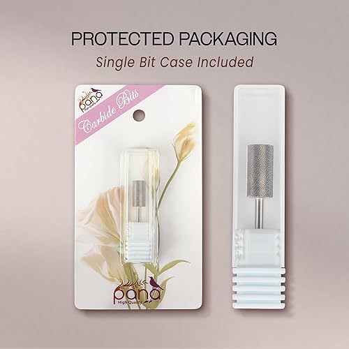 Miniatura 7 de PANA - Cabezal grande de con vástago de 332 pulgadas con punta plana (plateado, grano extra fino), broca de uñas para eliminación rápida de acrílico