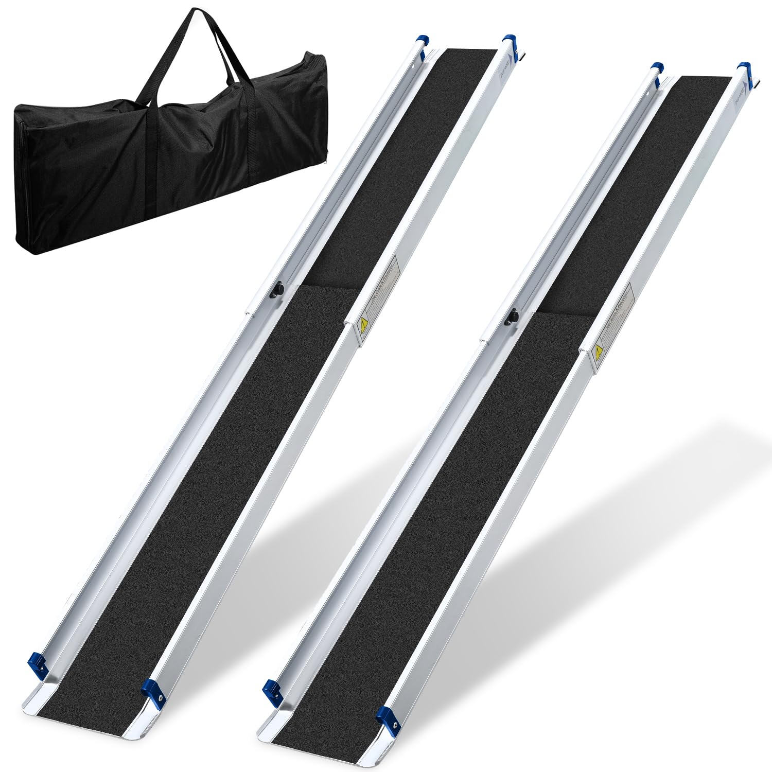 2 rampas para sillas de ruedas de 121 a 213 cm, rampa para silla de ruedas de hasta 300 kg, rampa telescópica con bolsa de tela, rampa plegable para silla de ruedas, rampa para escalera