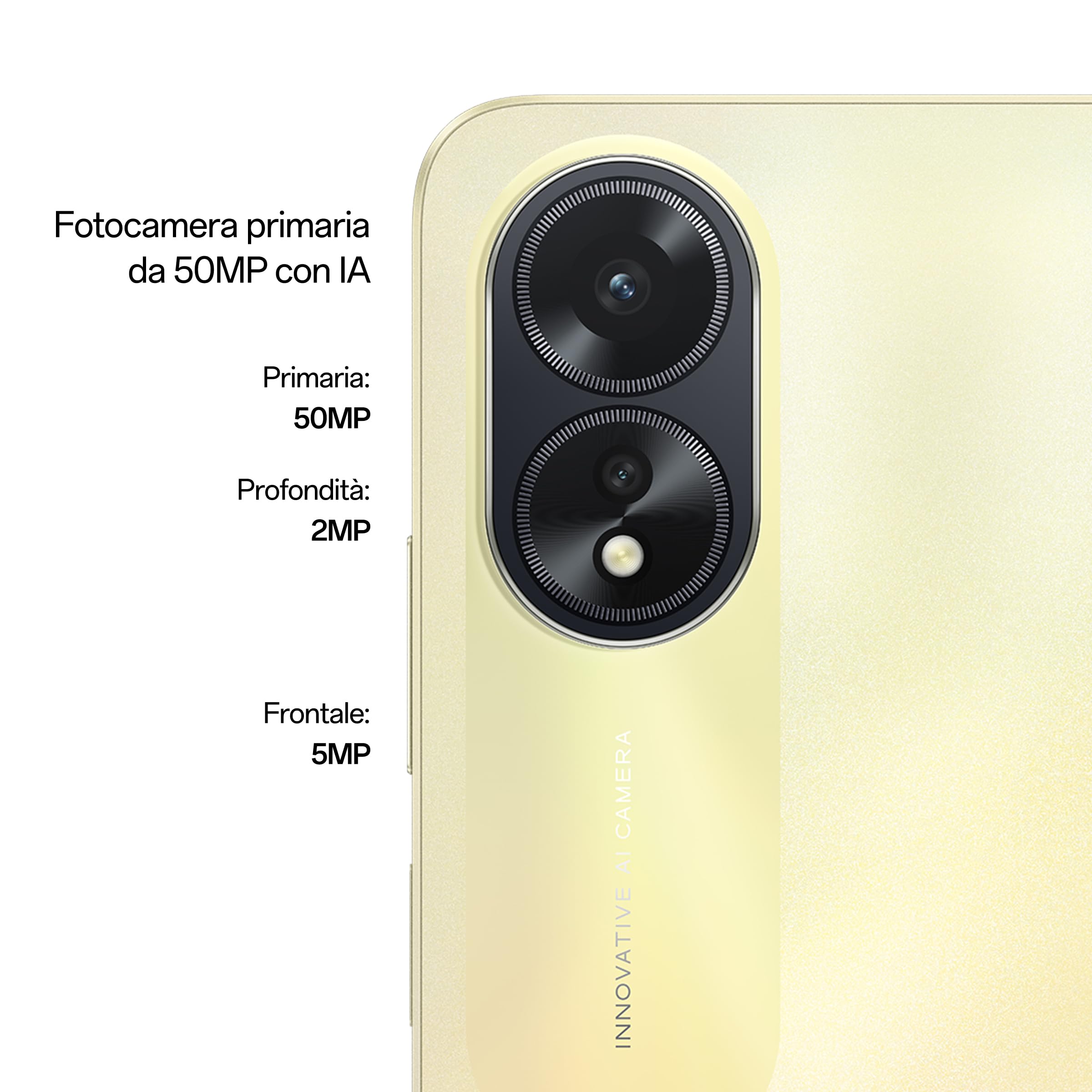 OPPO A38 4G Smartphone, AI Doppia fotocamera 50+2MP, Selfie 5MP, Display 6.56” 90HZ LCD HD+, 5000mAh, RAM 4 (Esp 1GB/2GB/4GB)+ROM 128GB (esp1TB), IP54, Supporto Auto [Versione Italia],Glowing Gold