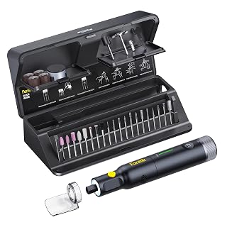 Fanttik F2 Pro Kit Cordless Rotary Tool Kit, Strong Motor 5 Speed 25000 RPM | 44 Accessories, for 3D Printed Sanding, Polishing, Drilling, Carving, Cutting DIY Crafts in Flip-Top Case - Amazon product rated Grade B