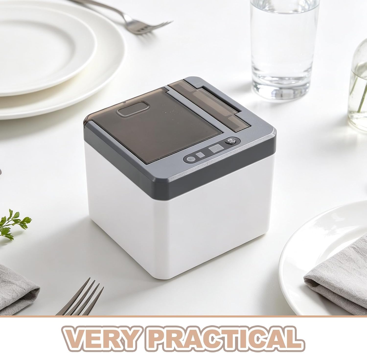 jojofuny Touchless Toothpick Holder Dispenser with Automatic Motion Sensor, Electric Abs Cubic Organizer for Living Room and Travel Bags, Space Saving and Easy to Clean Storage Box image 3