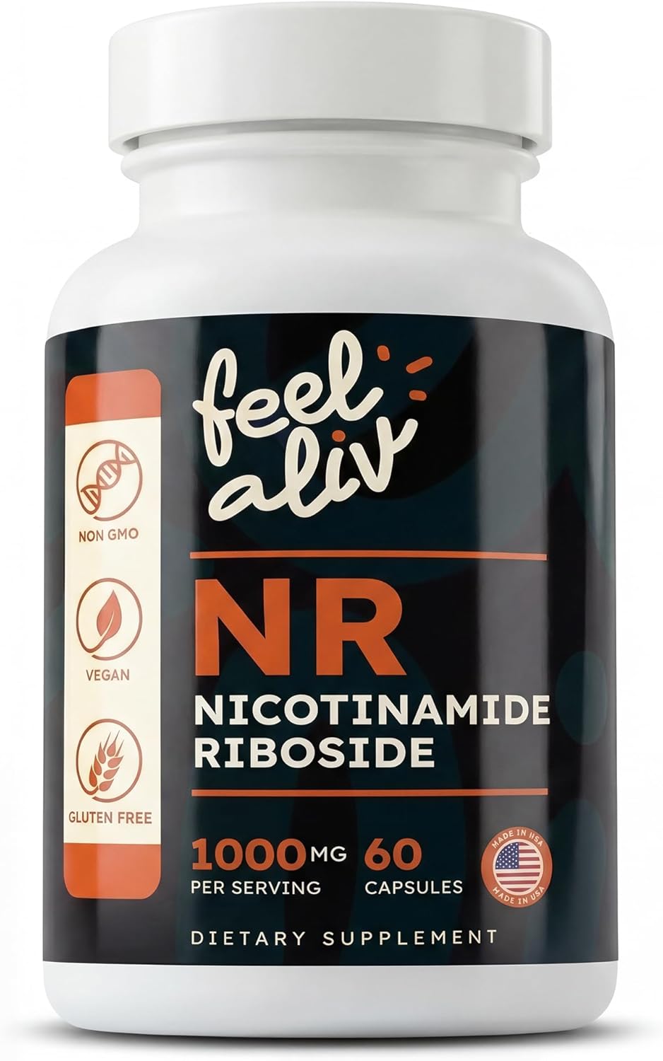 Nicotinamide Riboside NR 1000 mg Daily Capsule - Supplement for Adults (60 Capsules, 30 Servings)