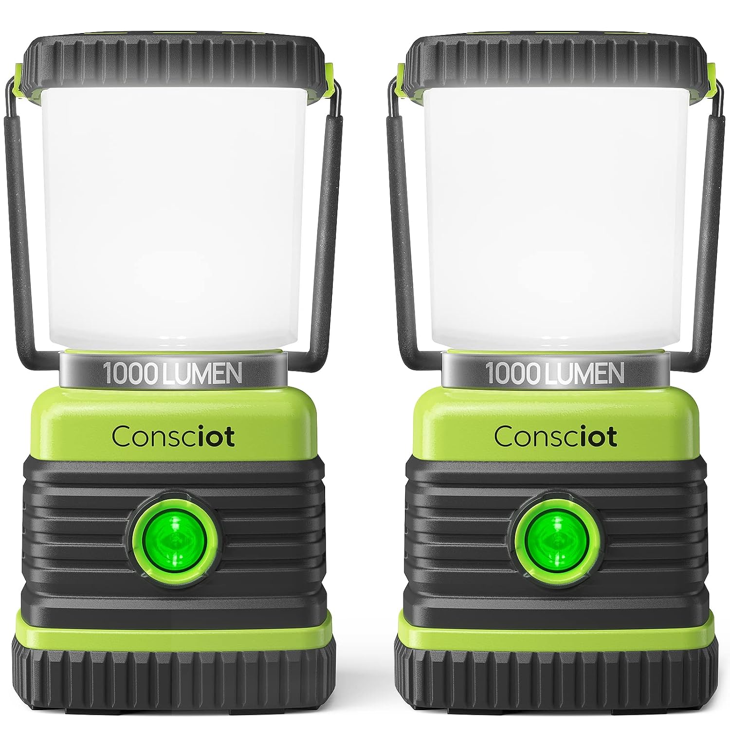 Consciot Ultra Bright LED Camping Lantern with 1000LM, D Battery Powered, 4 Light Modes, Dimmable Water-Resistant Lantern,...
