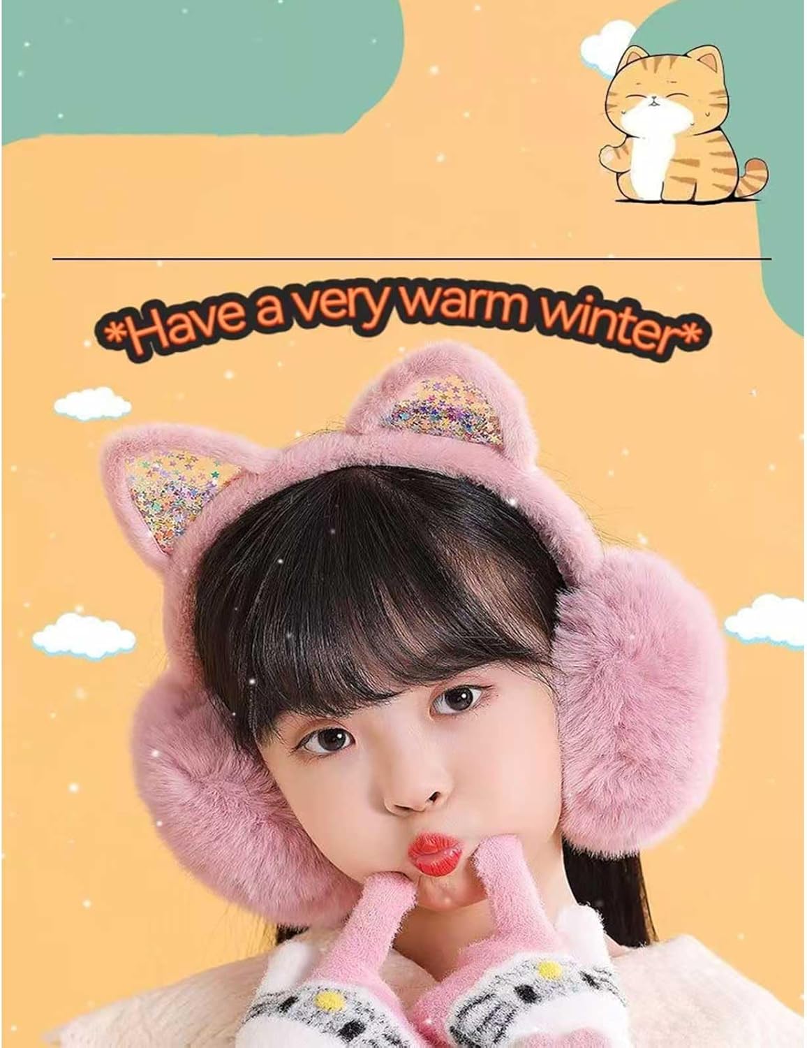 Ear Bags for Women,Mens Ear Muffs for Winter,Women Ear Muffs for Winter,Kids Ear Protection,Warm Cat Earmuffs - Image 3