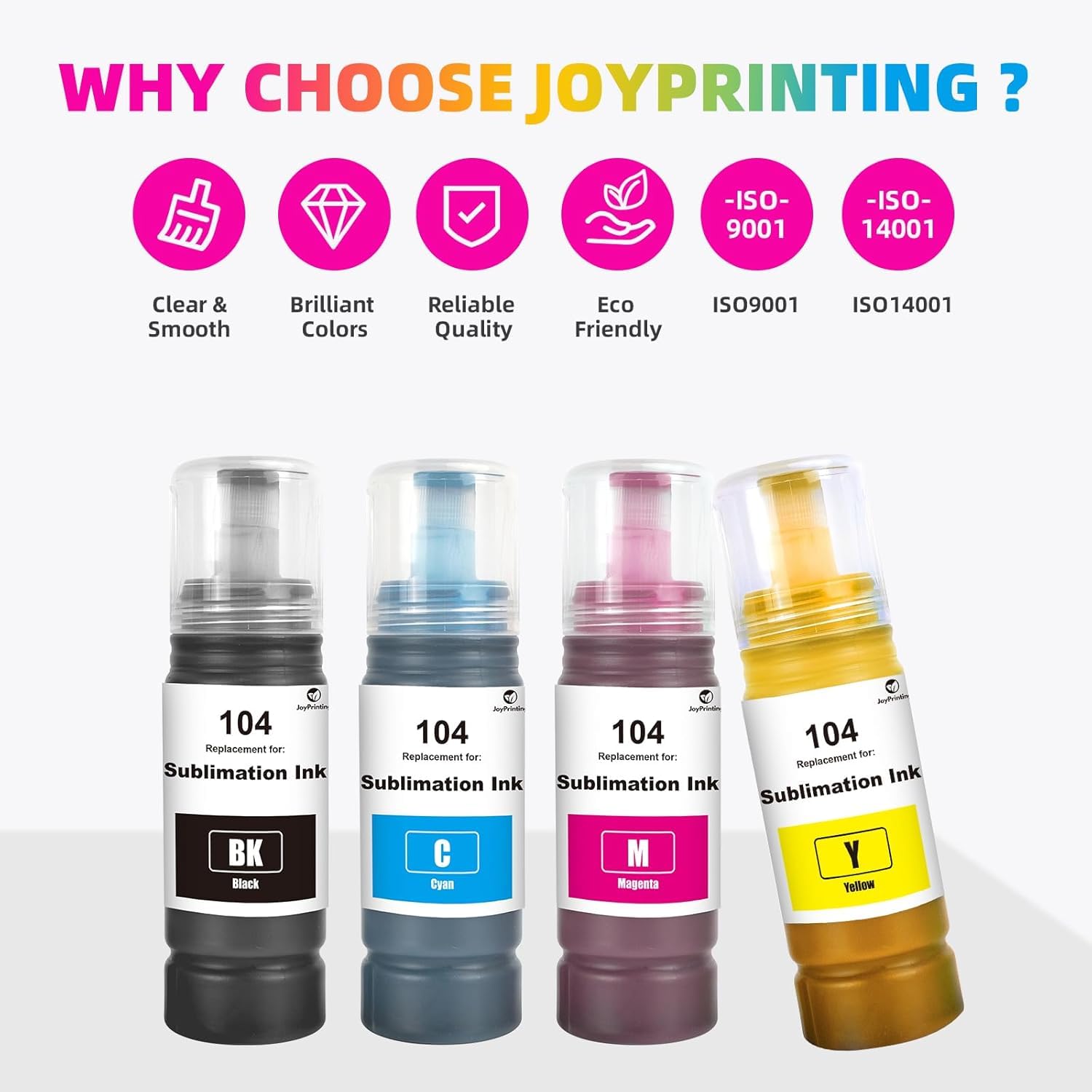 Inchiostro a sublimazione compatibile con Epson Ecotank ET-1810 ET-2710 ET‑2711 ET-2712 ET-2714 ET-2715 ET-2720 ET-2721 ET-2726 ET-2810 ET-2811, 4 x 70 ml nero Ciano, Magenta, Giallo