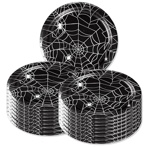 Halloween Plates Spider Web Paper Plates Party Supplies, Spiderweb Halloween