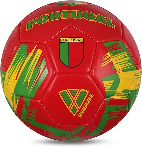 Miniatura 25 de Vizari Balón de fútbol del equipo nacional, fútbol de piel sintética duradera para adultos, niños y jóvenes, cosido a máquina con diseño de 30